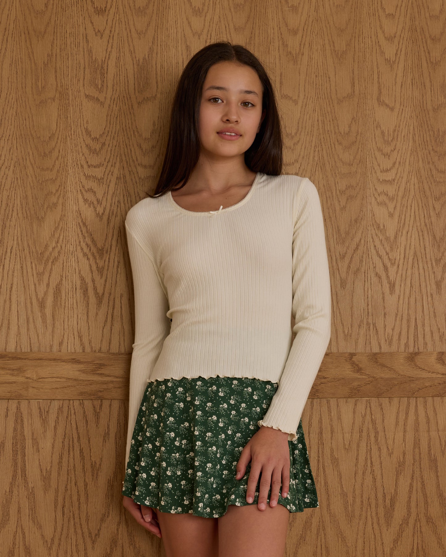 Ribbed Long Sleeve || Ivory - Rylee + Cru | Kids Clothes | Trendy Baby Clothes | Modern Infant Outfits |