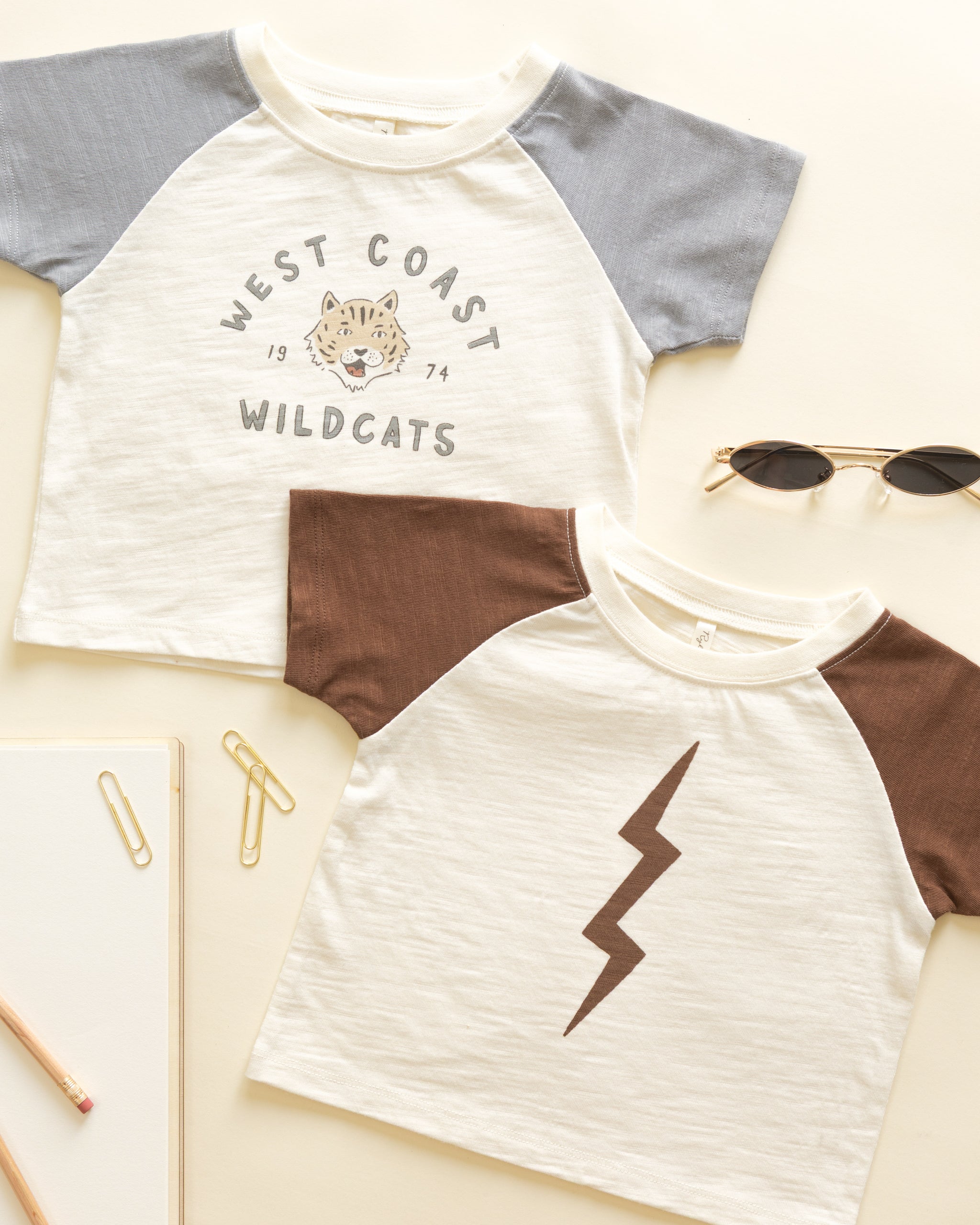 Raglan Short Sleeve Tee || Wildcats - Rylee + Cru | Kids Clothes | Trendy Baby Clothes | Modern Infant Outfits |