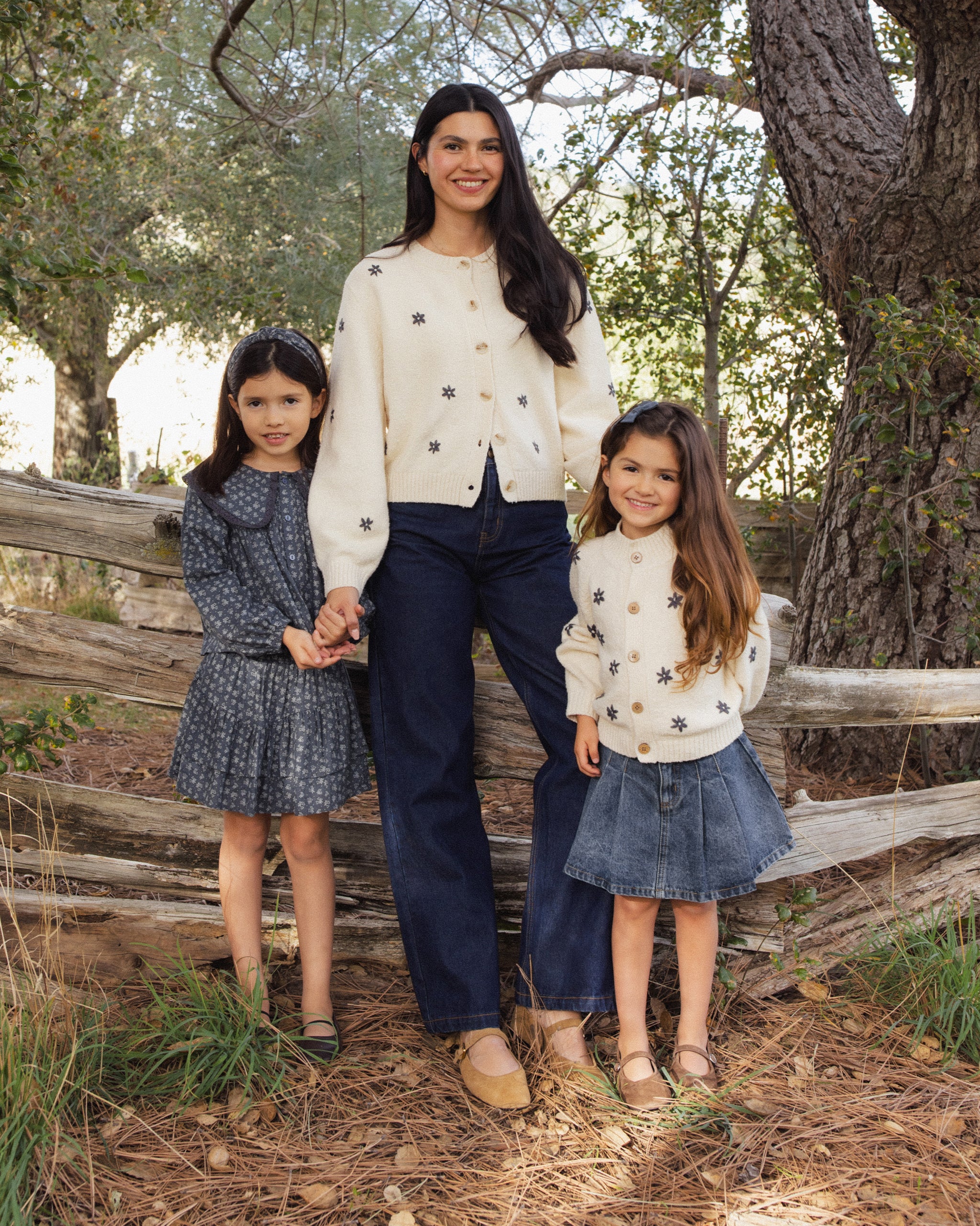 Tulip Cardigan Midnight Daisies - Rylee + Cru | Kids Clothes | Trendy Baby Clothes | Modern Infant Outfits |
