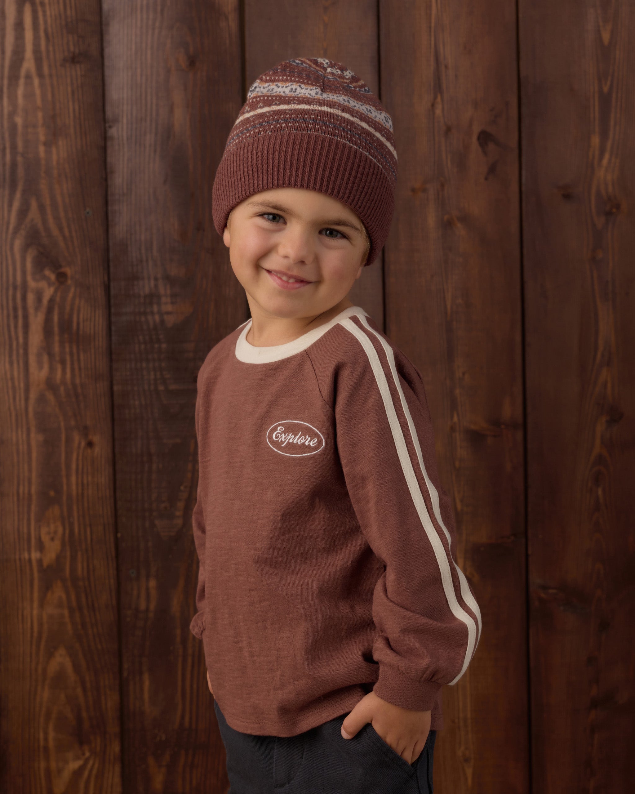 Beanie Mulberry Multi-Stripe - Rylee + Cru | Kids Clothes | Trendy Baby Clothes | Modern Infant Outfits |