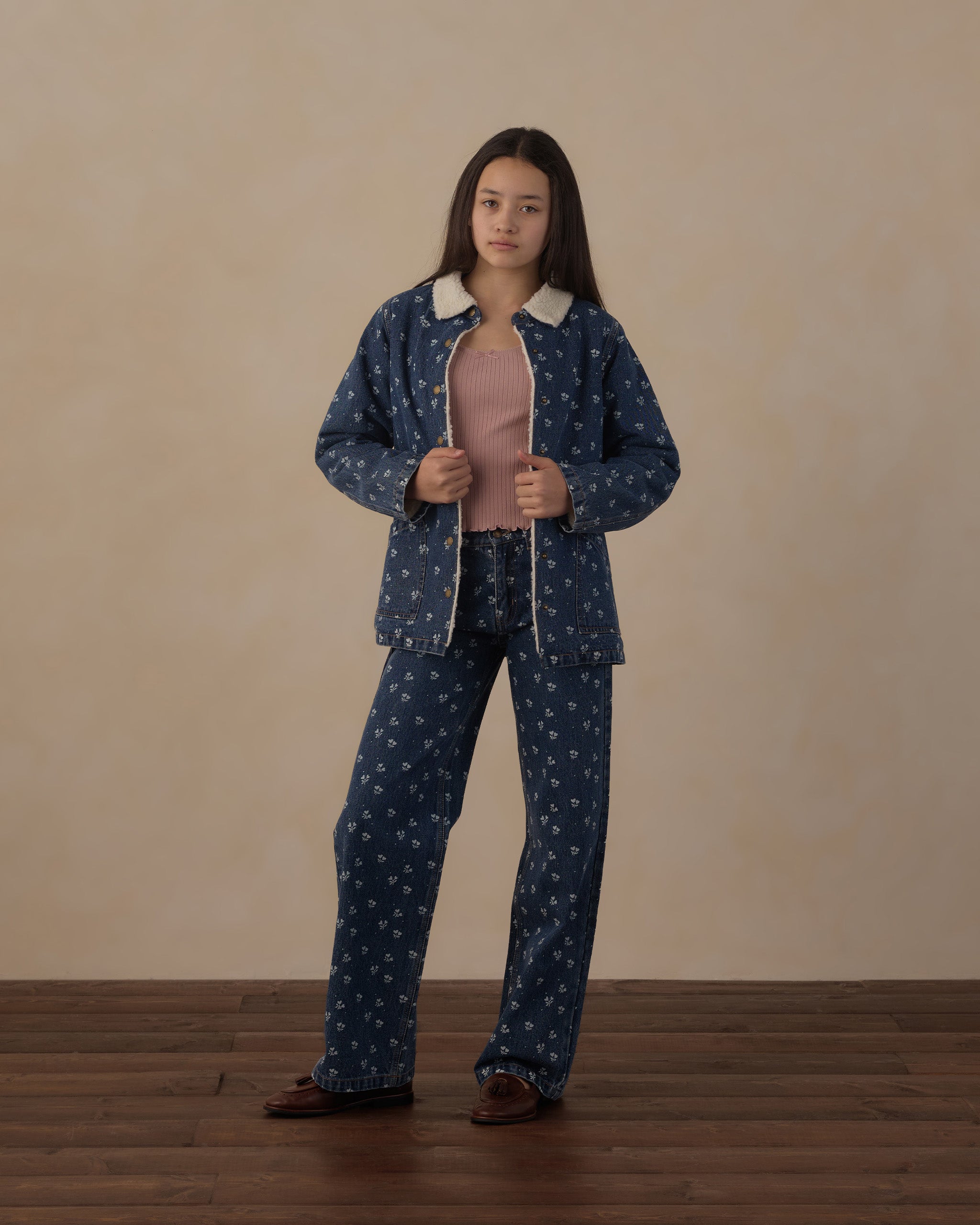 Teen Baggy Wide Leg Denim Heart Ditsy - Rylee + Cru | Kids Clothes | Trendy Baby Clothes | Modern Infant Outfits |