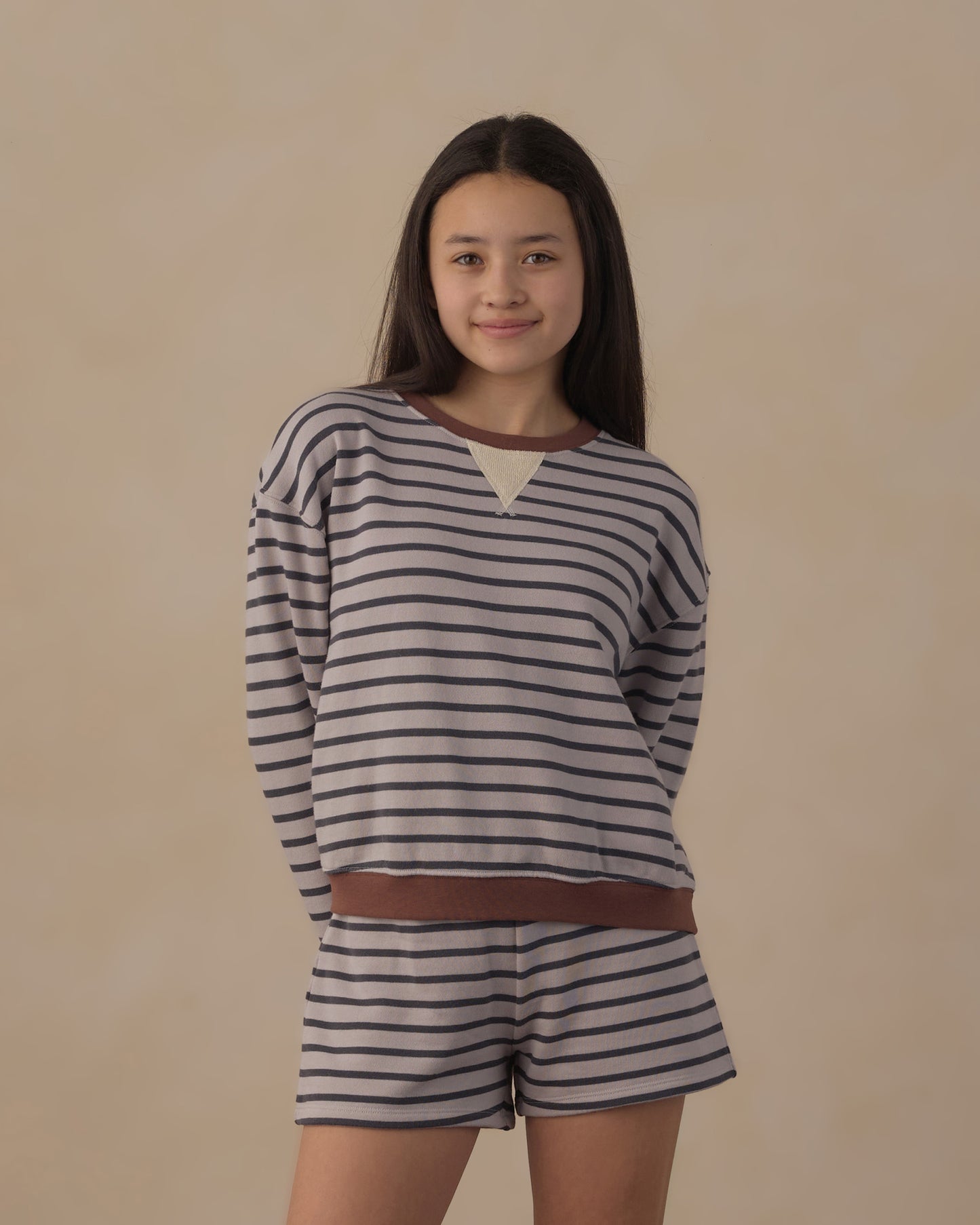 Teen Sweat Short Midnight Stripe - Rylee + Cru | Kids Clothes | Trendy Baby Clothes | Modern Infant Outfits |