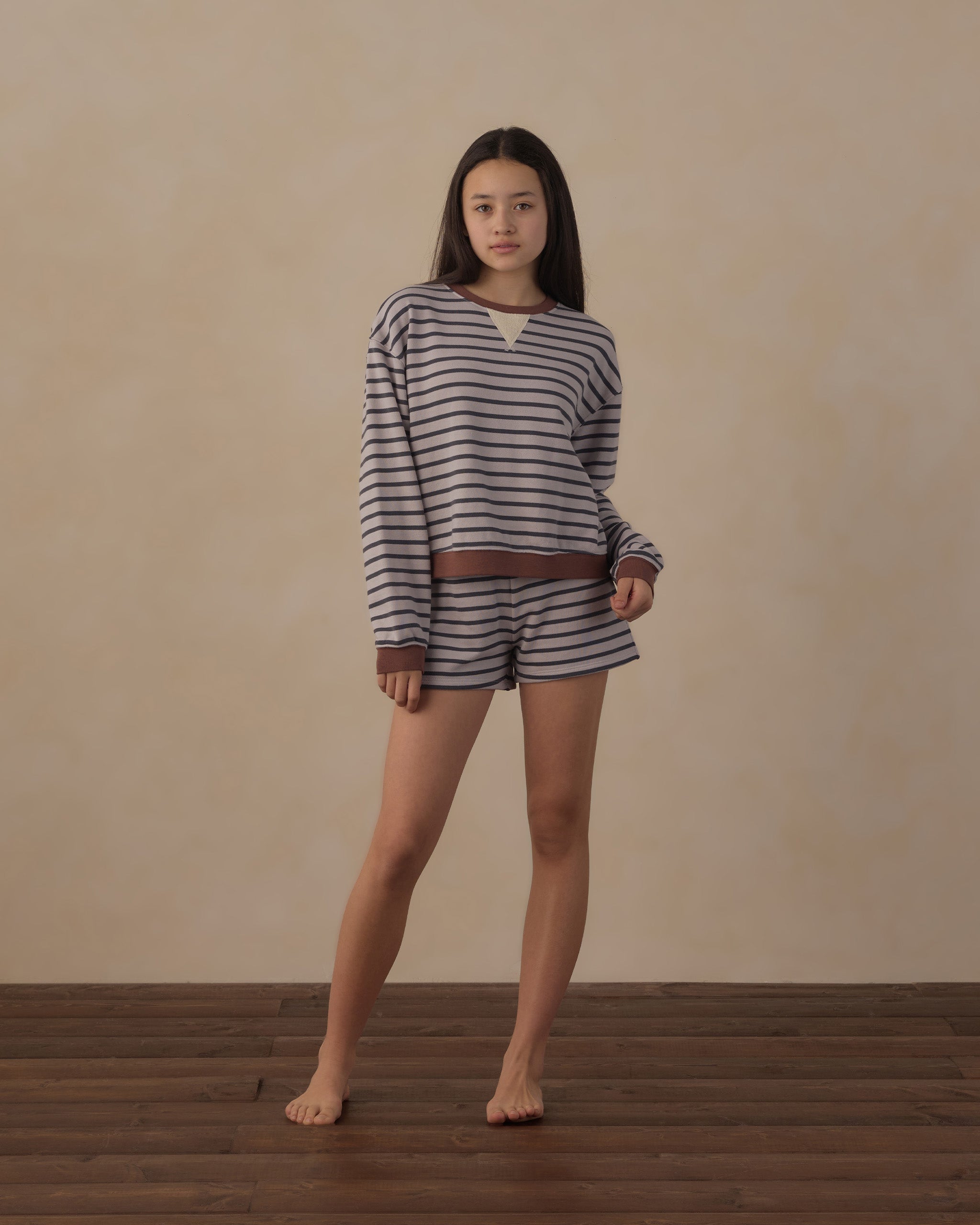 Teen Sweat Short Midnight Stripe - Rylee + Cru | Kids Clothes | Trendy Baby Clothes | Modern Infant Outfits |