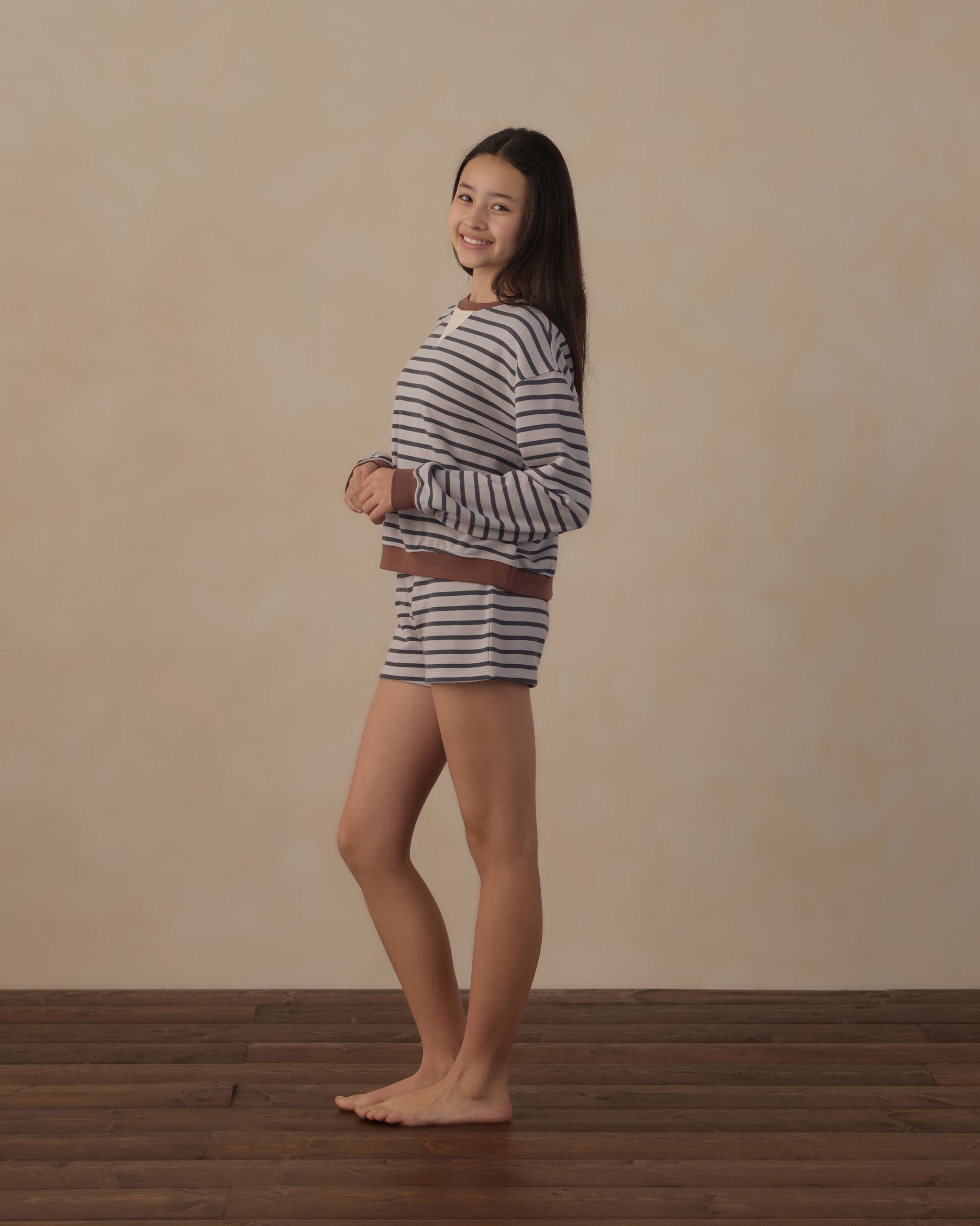 Teen Sweat Short Midnight Stripe - Rylee + Cru | Kids Clothes | Trendy Baby Clothes | Modern Infant Outfits |