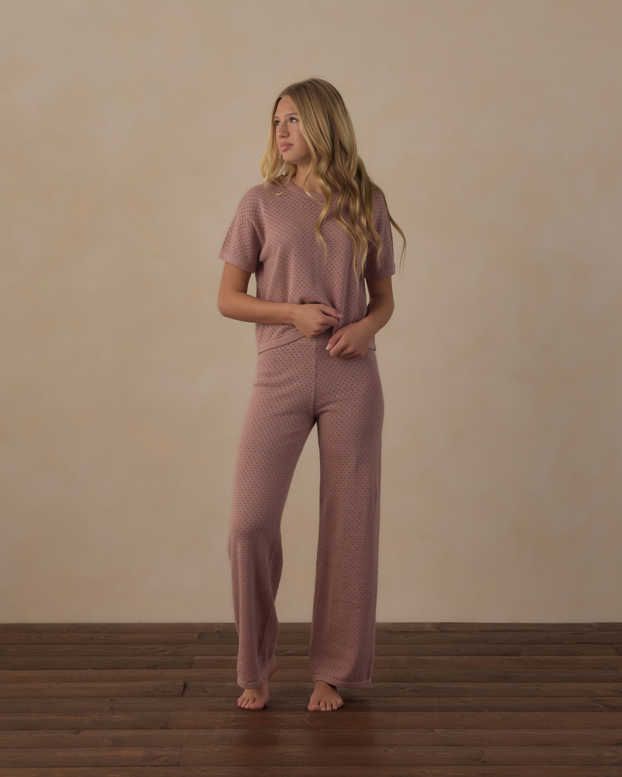 Teen Knit Wide Leg Pant Rosewood - Rylee + Cru | Kids Clothes | Trendy Baby Clothes | Modern Infant Outfits |