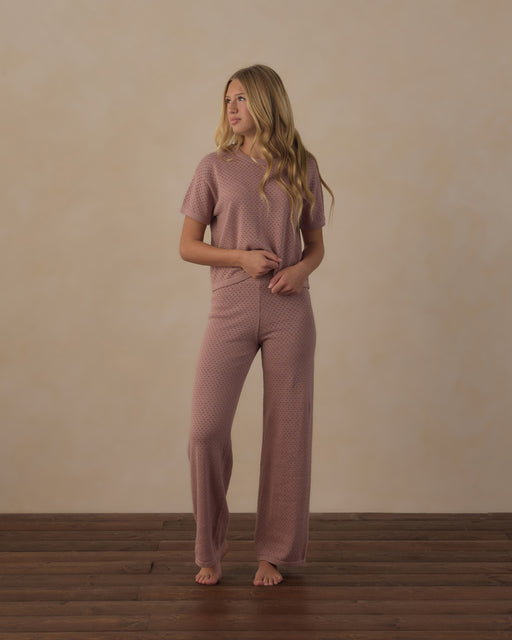 Teen Knit Wide Leg Pant Rosewood - Rylee + Cru | Kids Clothes | Trendy Baby Clothes | Modern Infant Outfits |