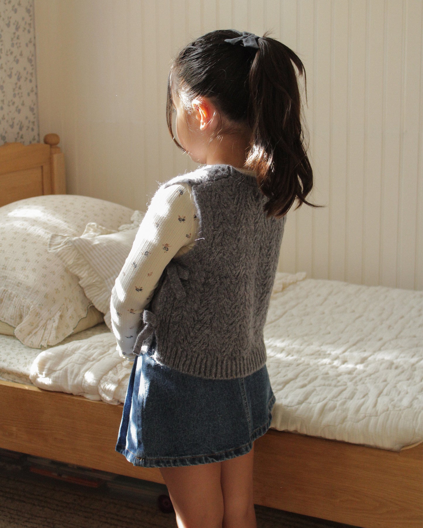 Bow Sweater Vest Midnight - Rylee + Cru | Kids Clothes | Trendy Baby Clothes | Modern Infant Outfits |