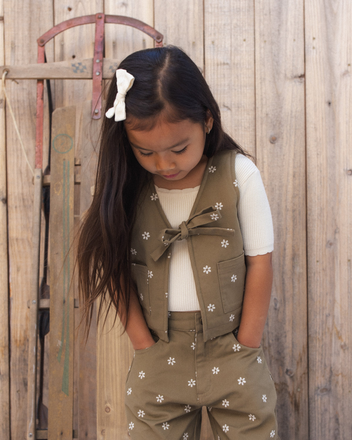 Utility Vest Embroidered Daisies - Rylee + Cru | Kids Clothes | Trendy Baby Clothes | Modern Infant Outfits |