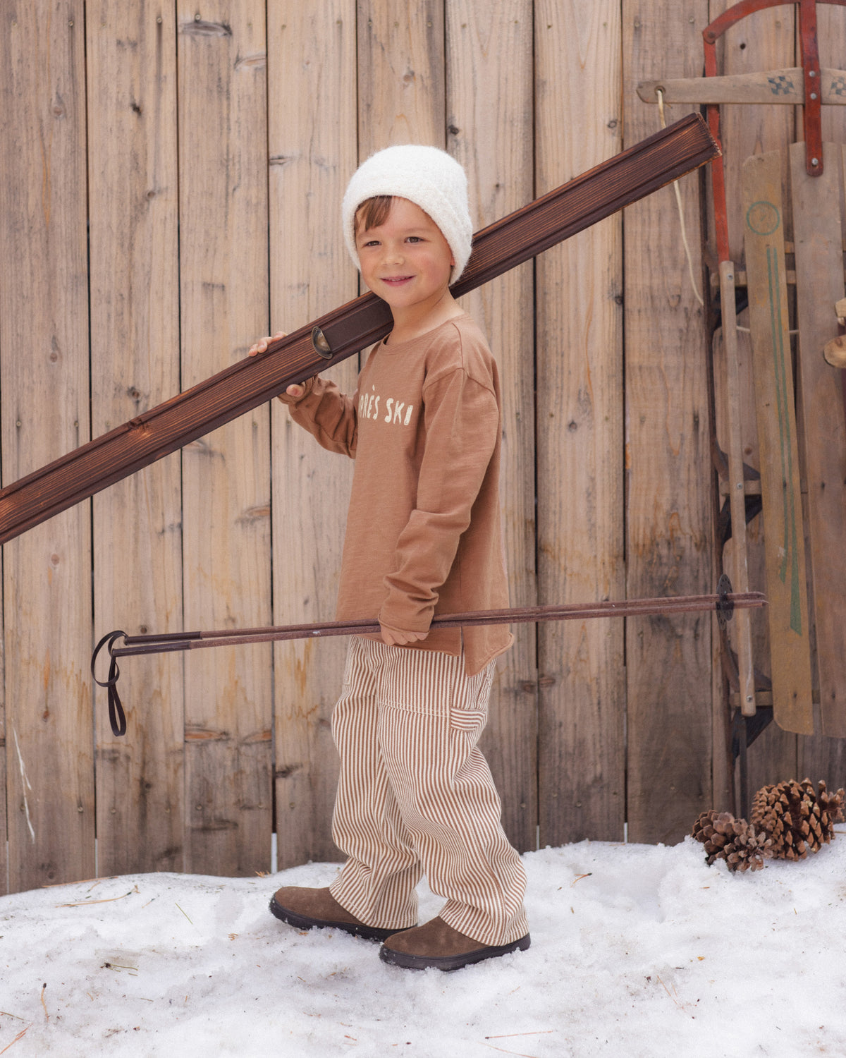 Raw Edge Long Sleeve Tee Apres Ski - Rylee + Cru | Kids Clothes | Trendy Baby Clothes | Modern Infant Outfits |