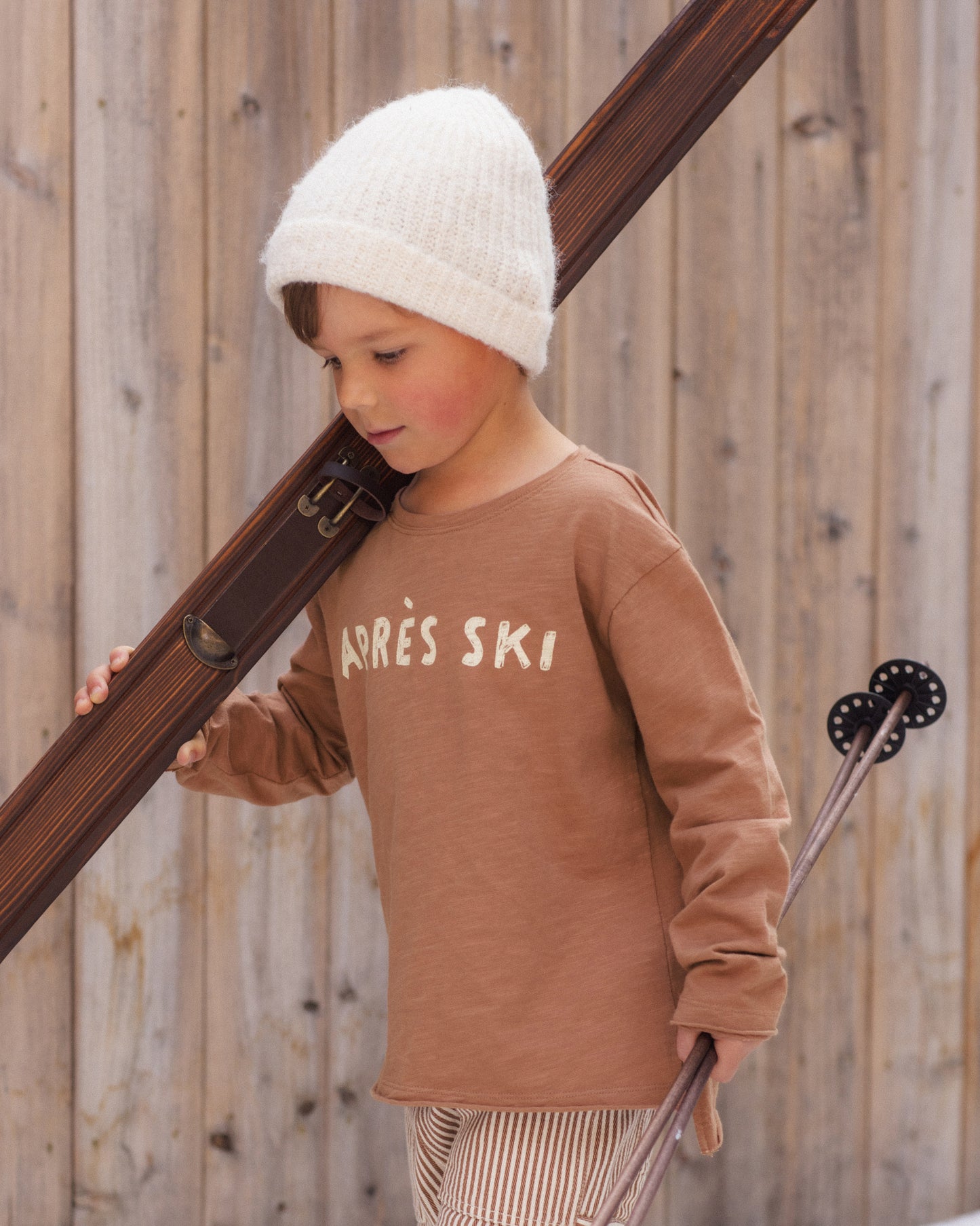 Raw Edge Long Sleeve Tee Apres Ski - Rylee + Cru | Kids Clothes | Trendy Baby Clothes | Modern Infant Outfits |