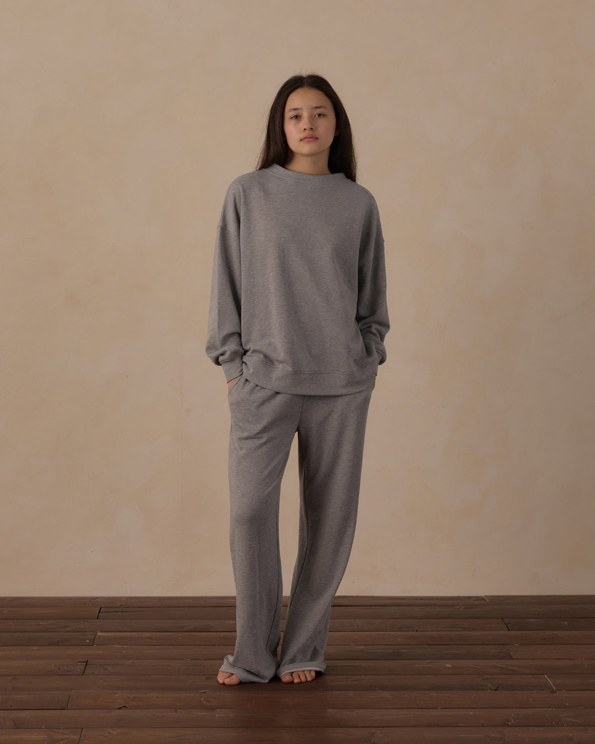 Teen Oversized Sweatshirt Heathered Dusty Blue - Rylee + Cru | Kids Clothes | Trendy Baby Clothes | Modern Infant Outfits |