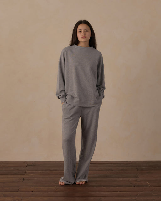 Teen Oversized Sweatshirt Heathered Dusty Blue - Rylee + Cru | Kids Clothes | Trendy Baby Clothes | Modern Infant Outfits |