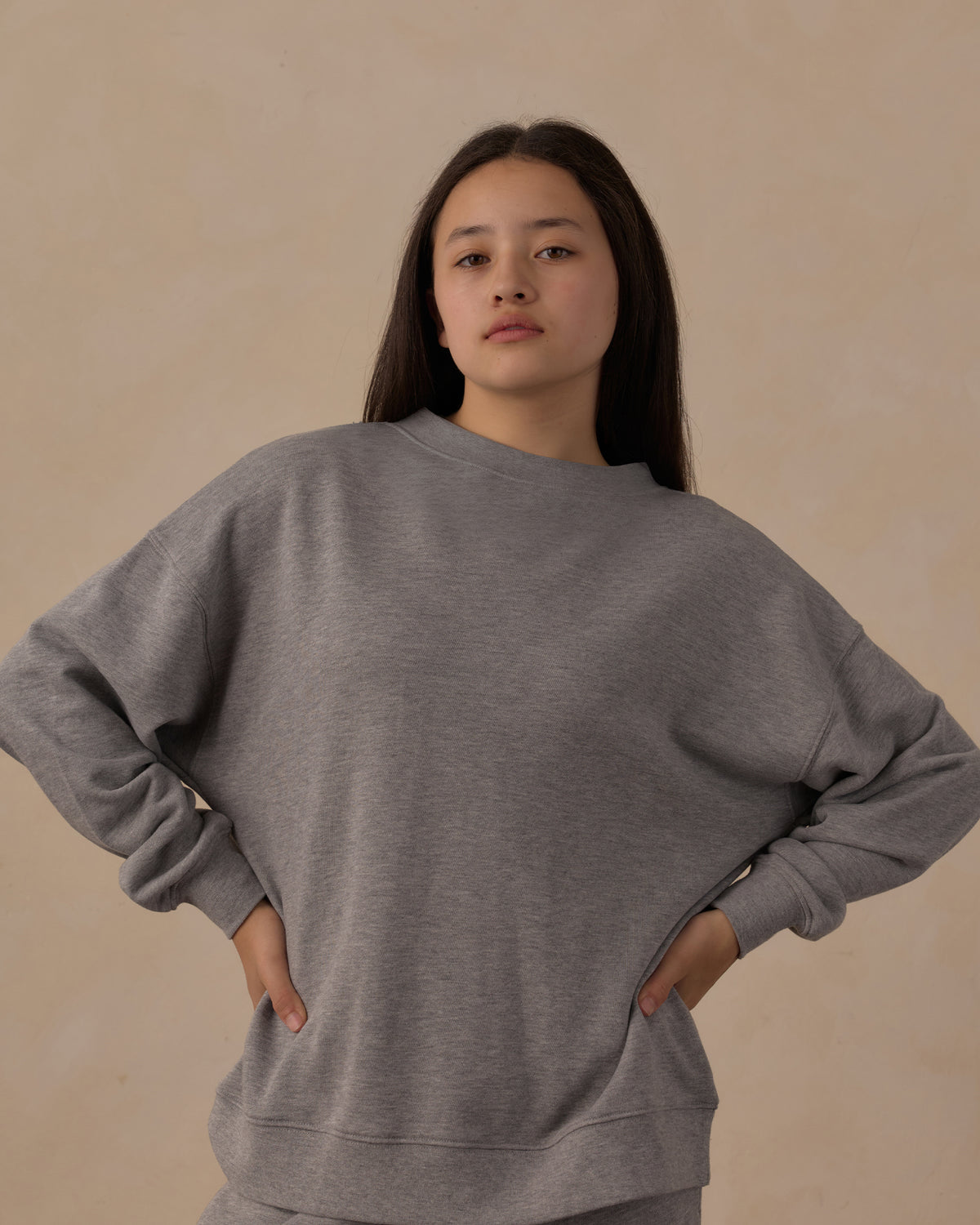 Teen Oversized Sweatshirt Heathered Dusty Blue - Rylee + Cru | Kids Clothes | Trendy Baby Clothes | Modern Infant Outfits |