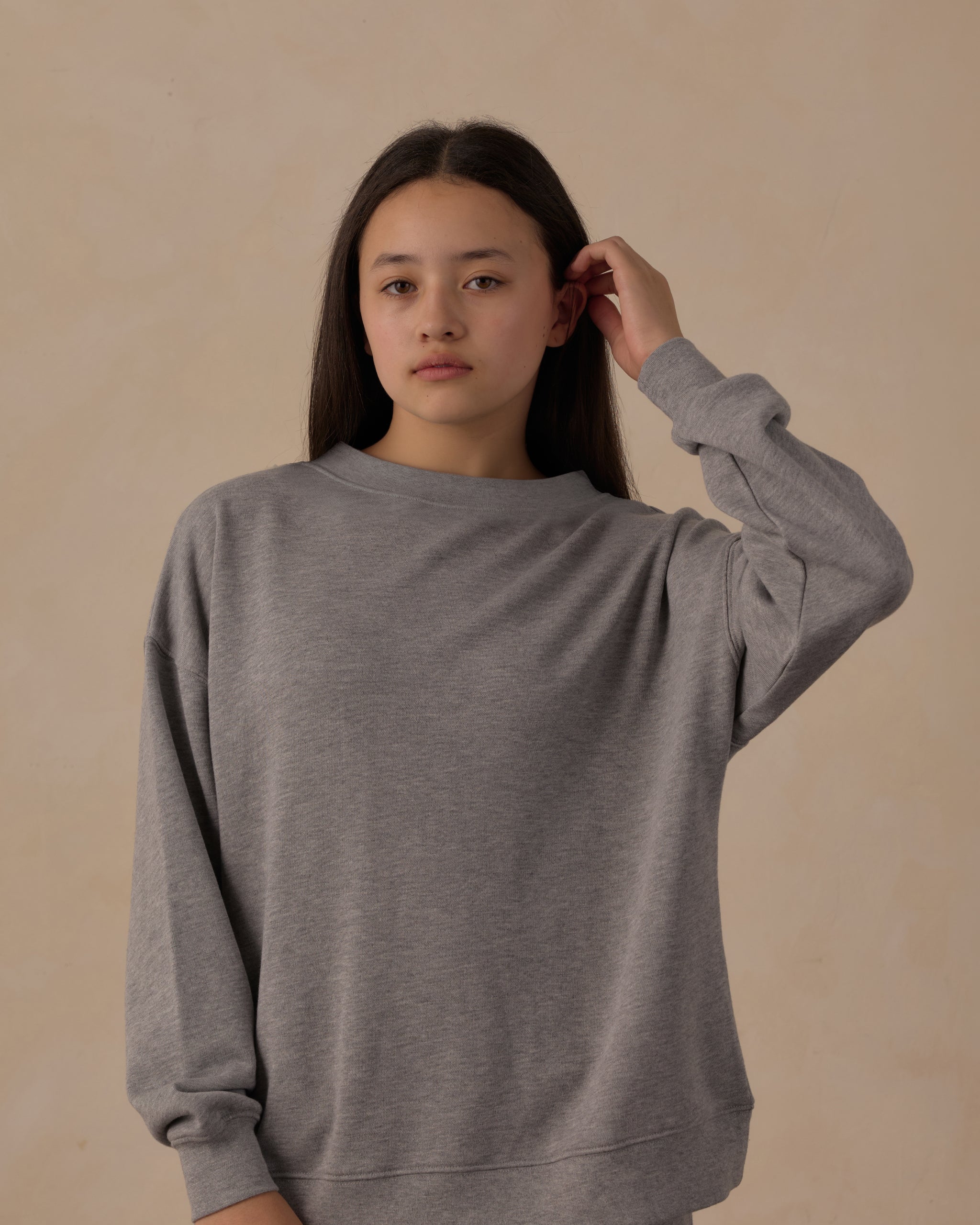 Teen Oversized Sweatshirt Heathered Dusty Blue - Rylee + Cru | Kids Clothes | Trendy Baby Clothes | Modern Infant Outfits |