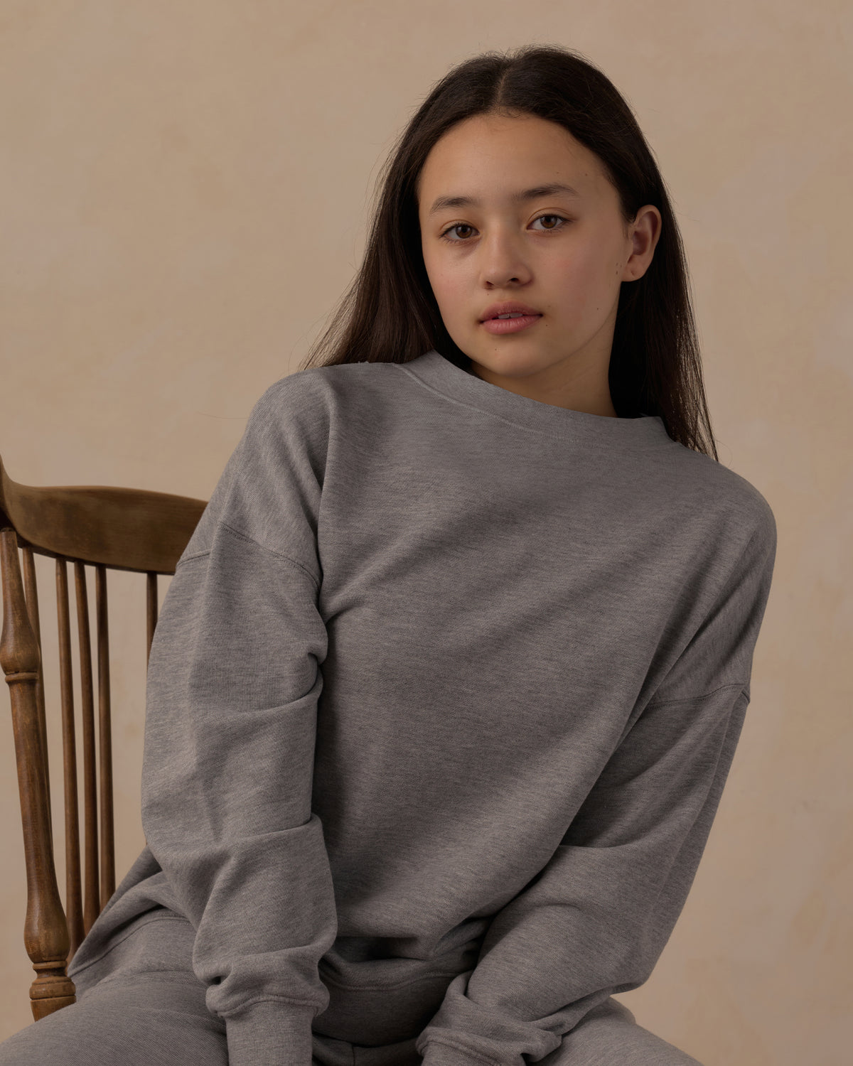 Teen Oversized Sweatshirt Heathered Dusty Blue - Rylee + Cru | Kids Clothes | Trendy Baby Clothes | Modern Infant Outfits |