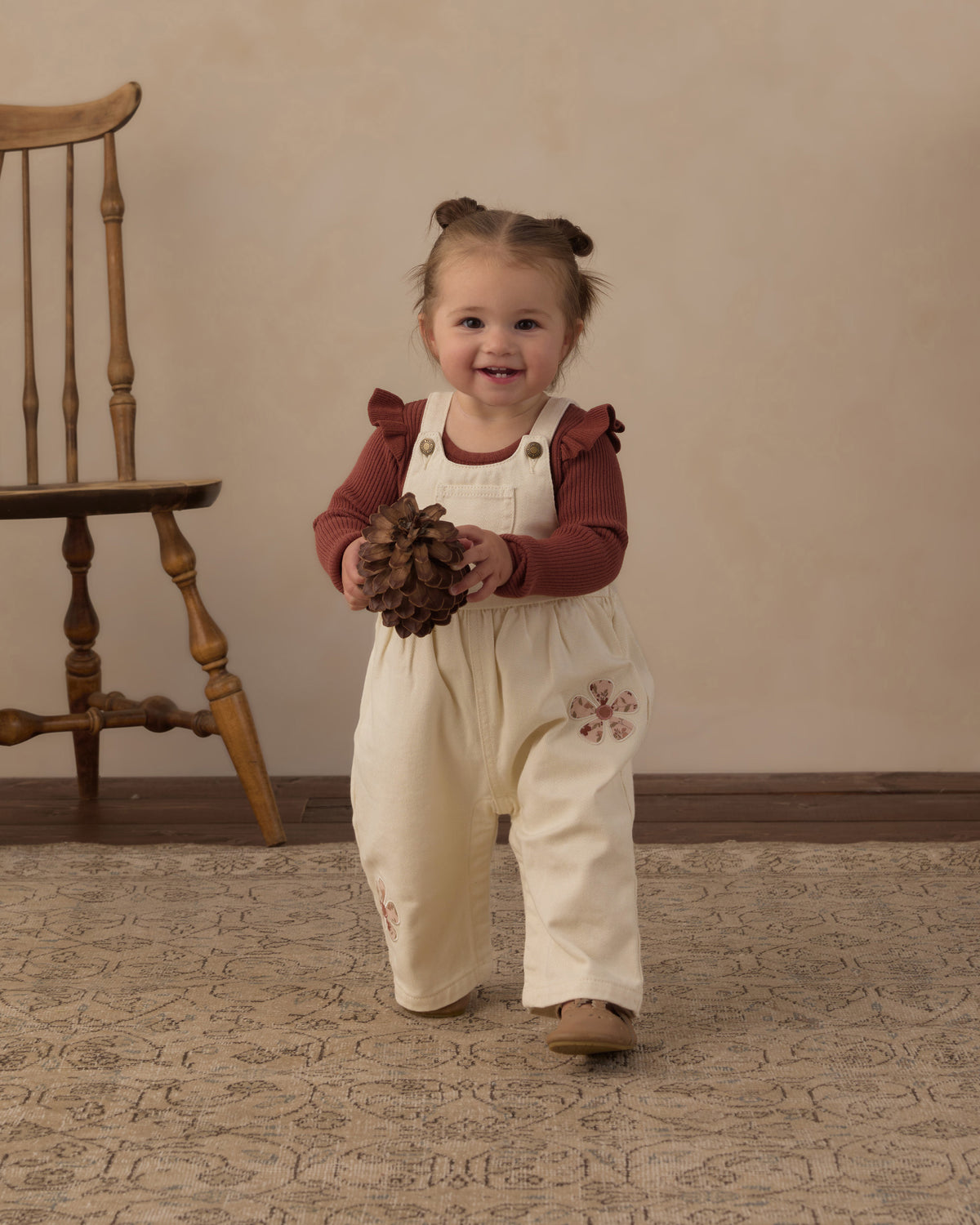 Wide Leg Overall Daisy Patches - Rylee + Cru | Kids Clothes | Trendy Baby Clothes | Modern Infant Outfits |