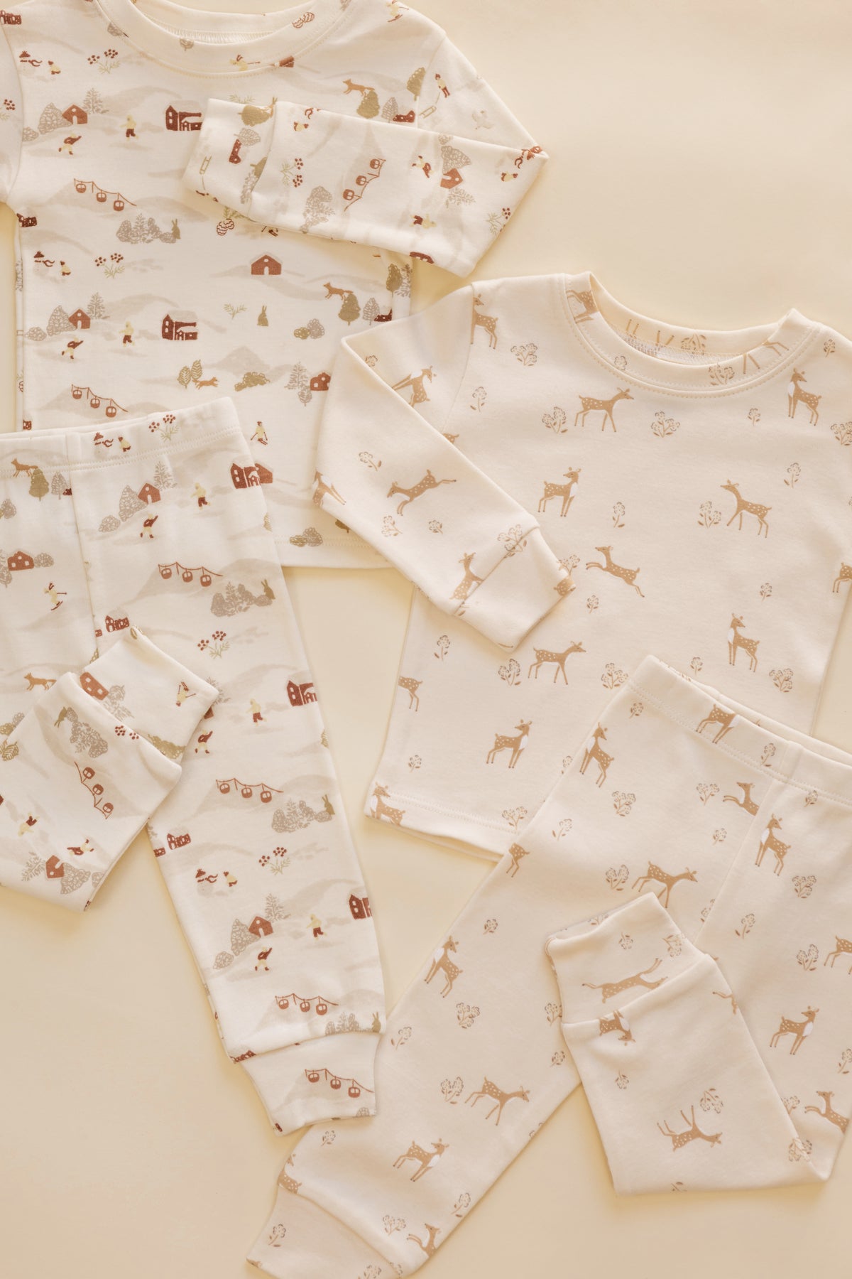 Organic Pajama Long John Ski Town - Rylee + Cru | Kids Clothes | Trendy Baby Clothes | Modern Infant Outfits |