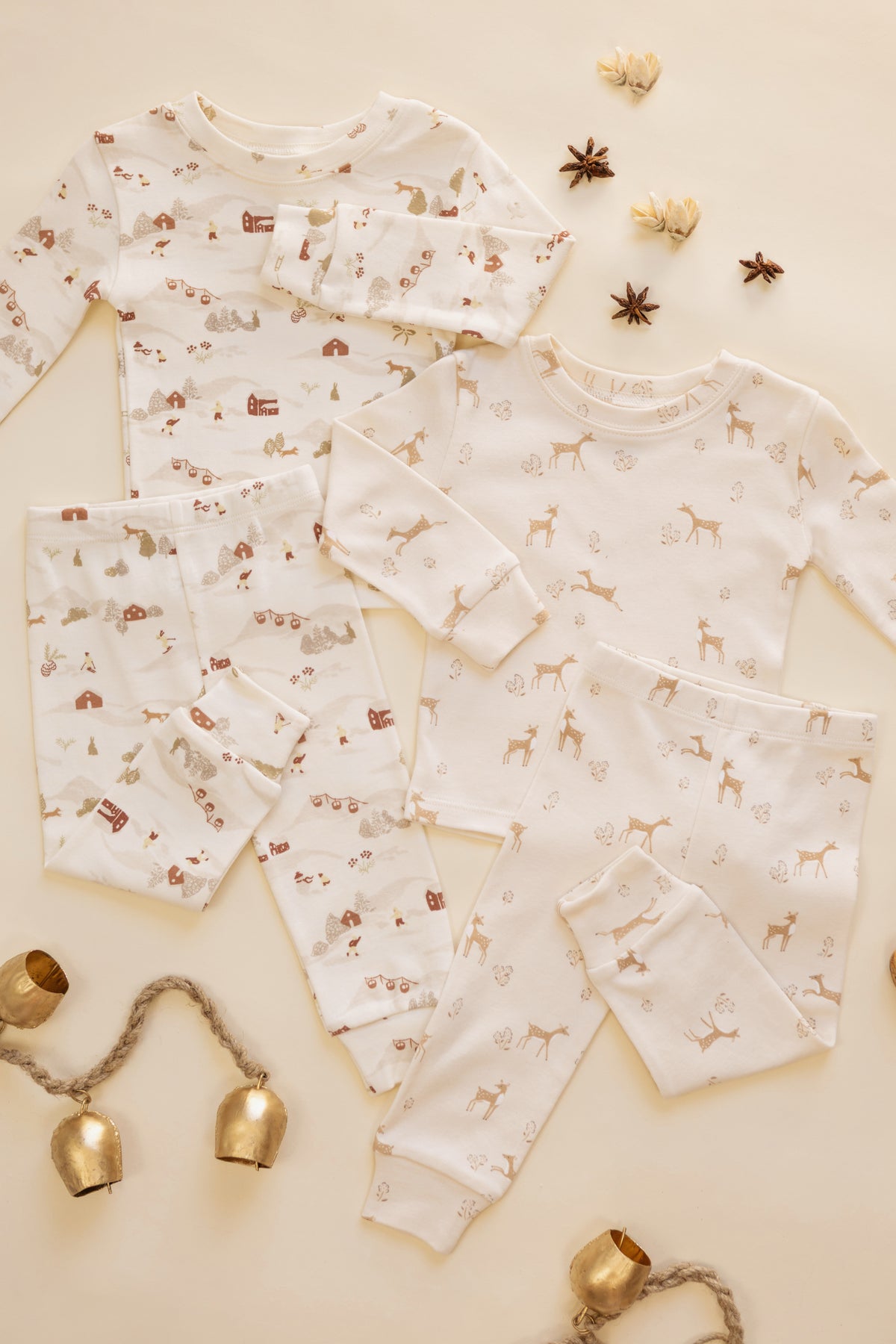 Organic Pajama Long John Ski Town - Rylee + Cru | Kids Clothes | Trendy Baby Clothes | Modern Infant Outfits |