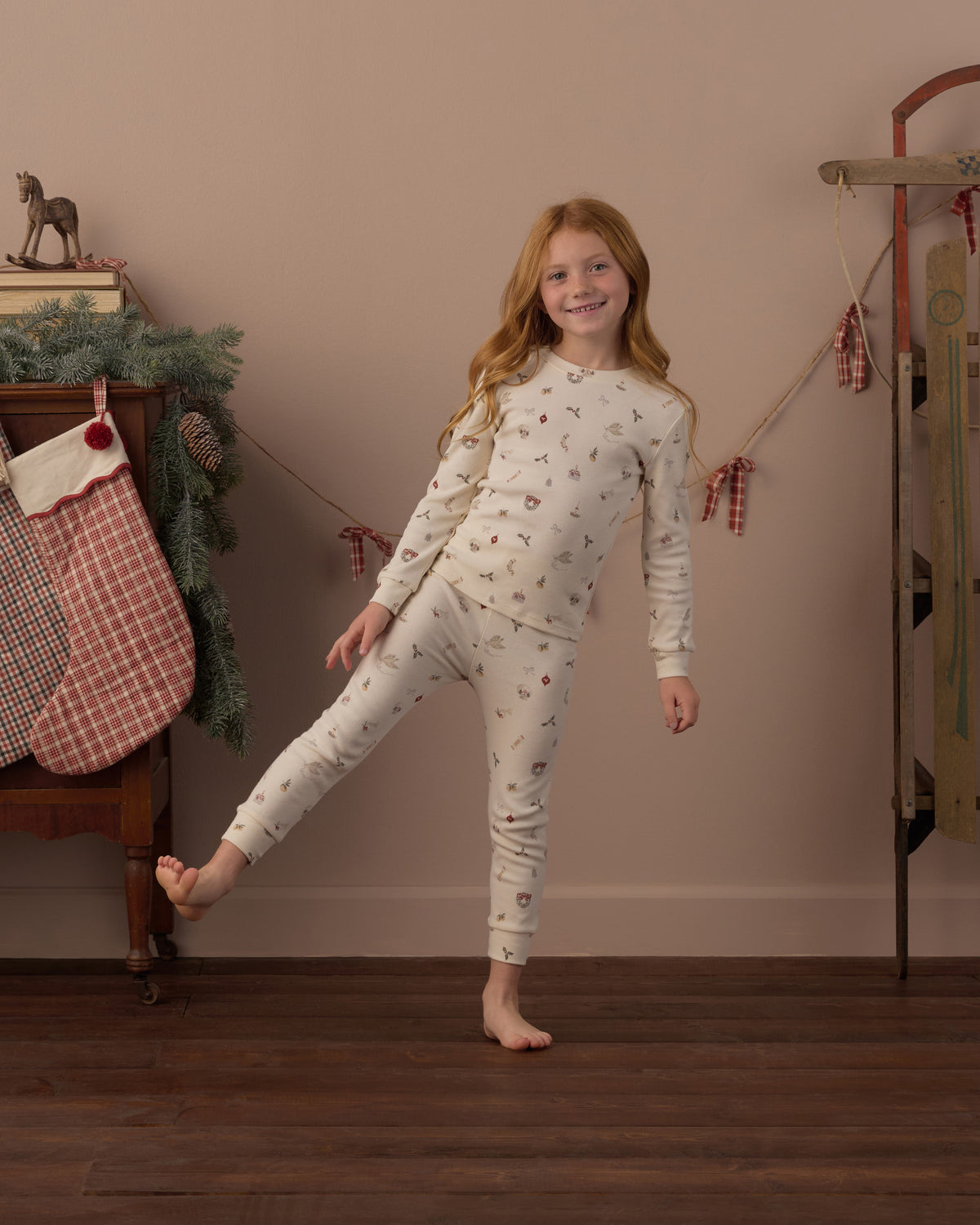 Organic Long Sleeve Pajama Set Favorite Things - Rylee + Cru | Kids Clothes | Trendy Baby Clothes | Modern Infant Outfits |