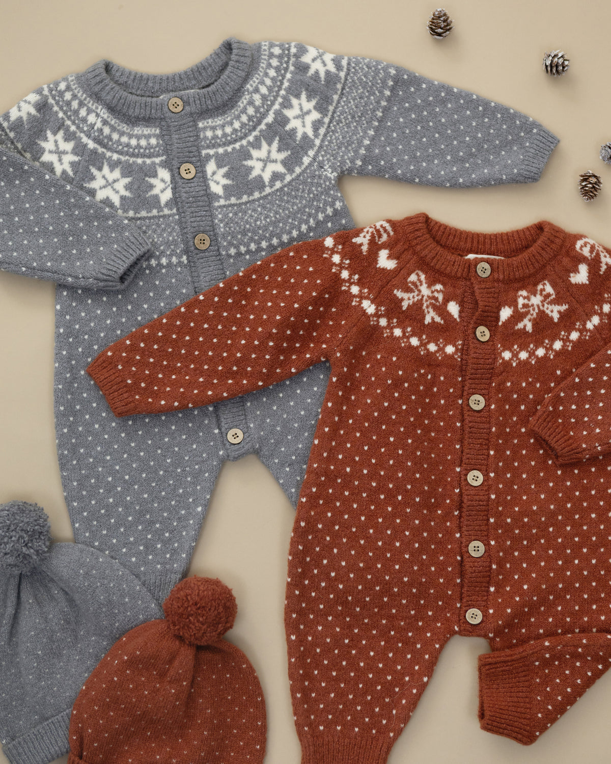 Fair Isle Romper Slate - Rylee + Cru | Kids Clothes | Trendy Baby Clothes | Modern Infant Outfits |