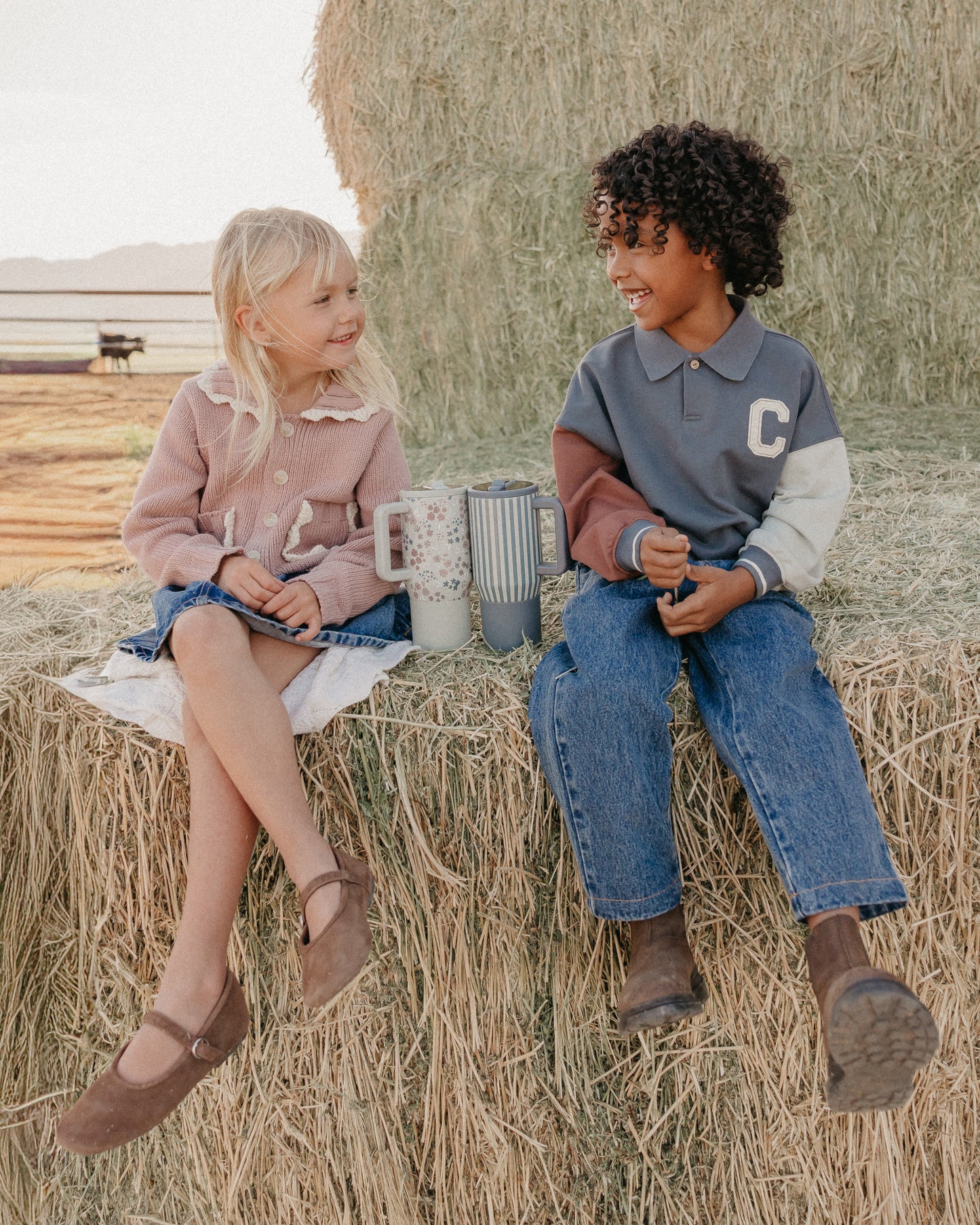 Traveler 20oz - Midnight Sage Stripes - Rylee + Cru | Kids Clothes | Trendy Baby Clothes | Modern Infant Outfits |