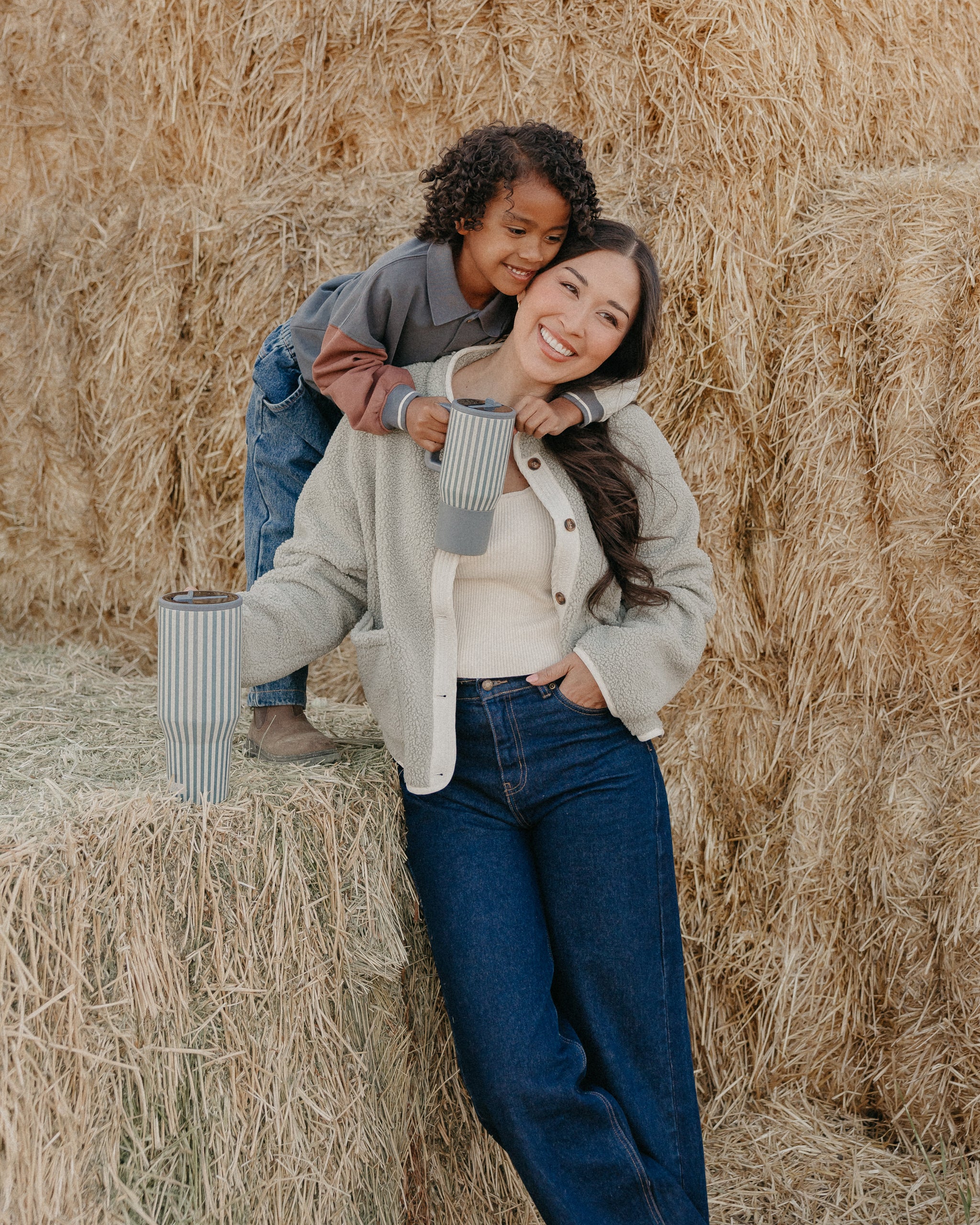 Traveler 40oz - Midnight Sage Stripes - Rylee + Cru | Kids Clothes | Trendy Baby Clothes | Modern Infant Outfits |