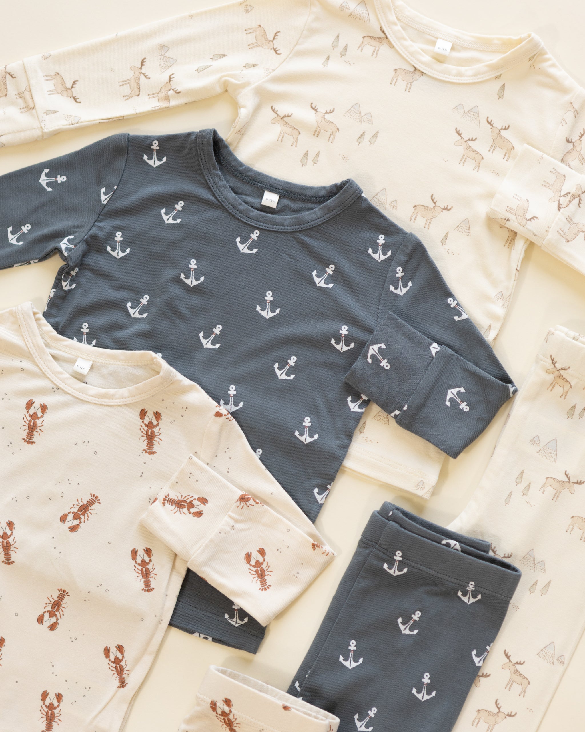 Long Sleeve Pajamas Moose - Rylee + Cru | Kids Clothes | Trendy Baby Clothes | Modern Infant Outfits |