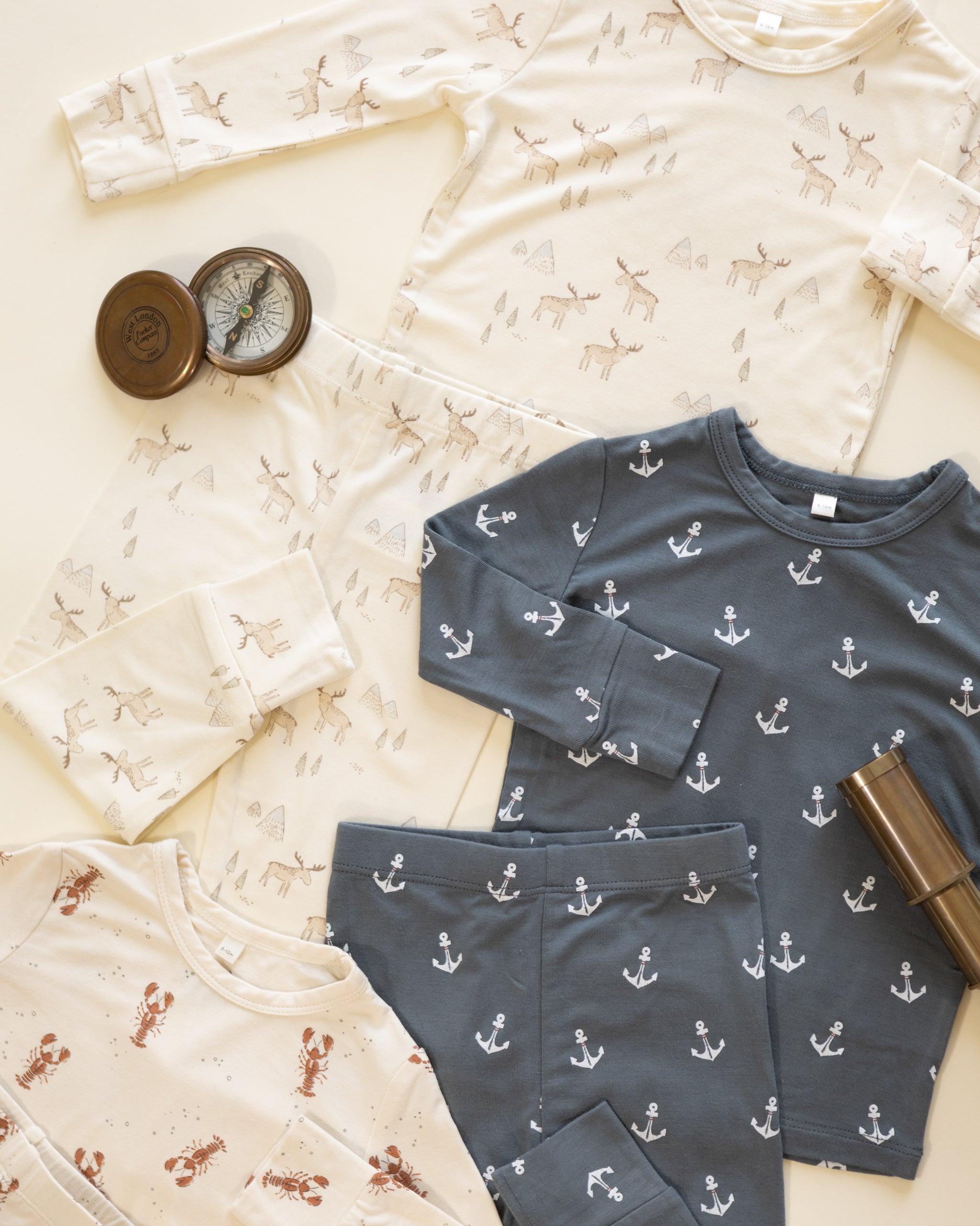 Long Sleeve Pajamas Moose - Rylee + Cru | Kids Clothes | Trendy Baby Clothes | Modern Infant Outfits |