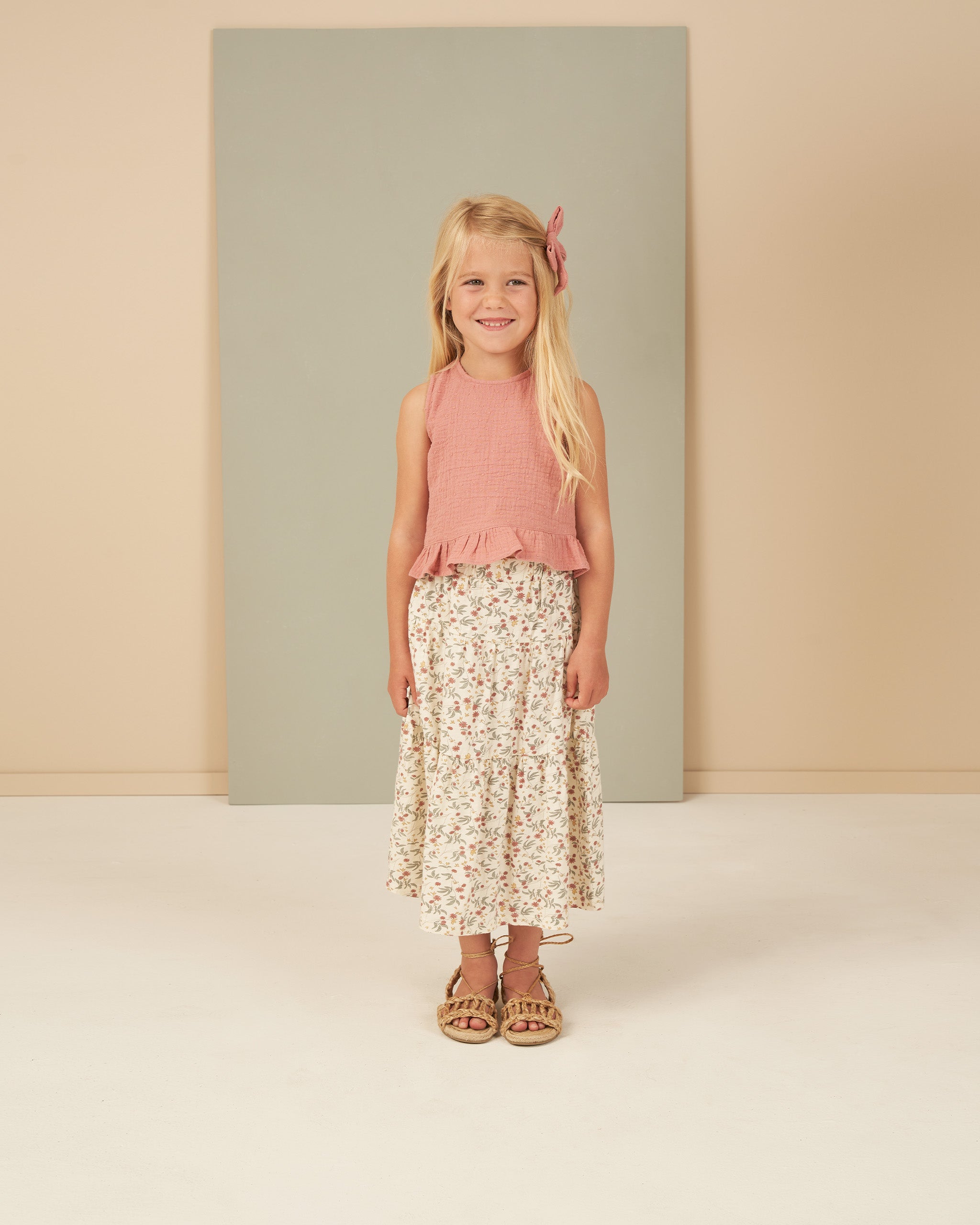 Tiered Midi Skirt || Aster - Rylee + Cru | Kids Clothes | Trendy Baby Clothes | Modern Infant Outfits |