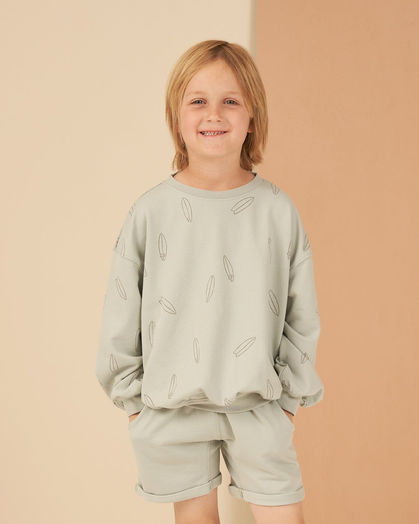 Sweatshirt || Surfboard - Rylee + Cru | Kids Clothes | Trendy Baby Clothes | Modern Infant Outfits |