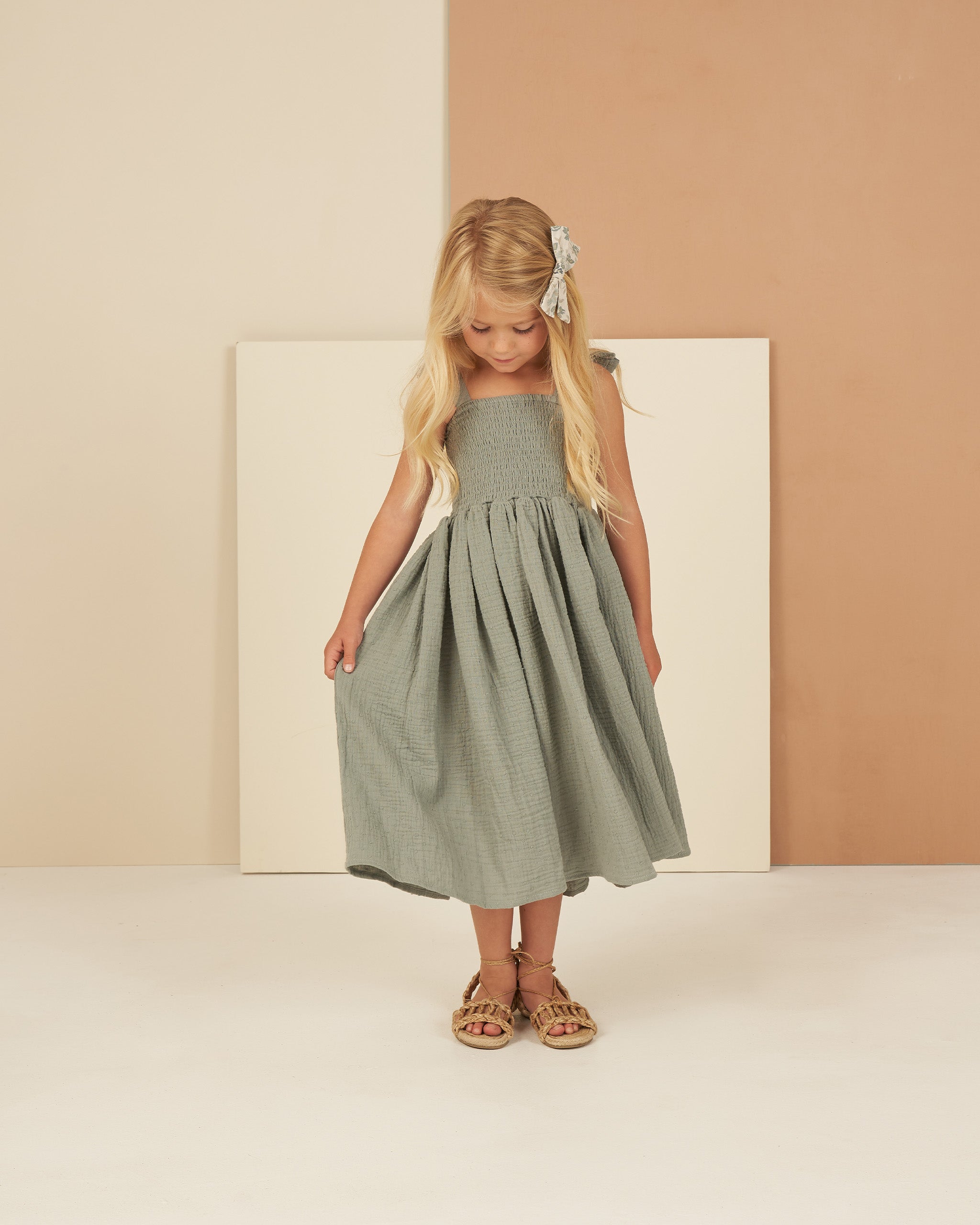 Ivy Dress || Aqua - Rylee + Cru | Kids Clothes | Trendy Baby Clothes | Modern Infant Outfits |