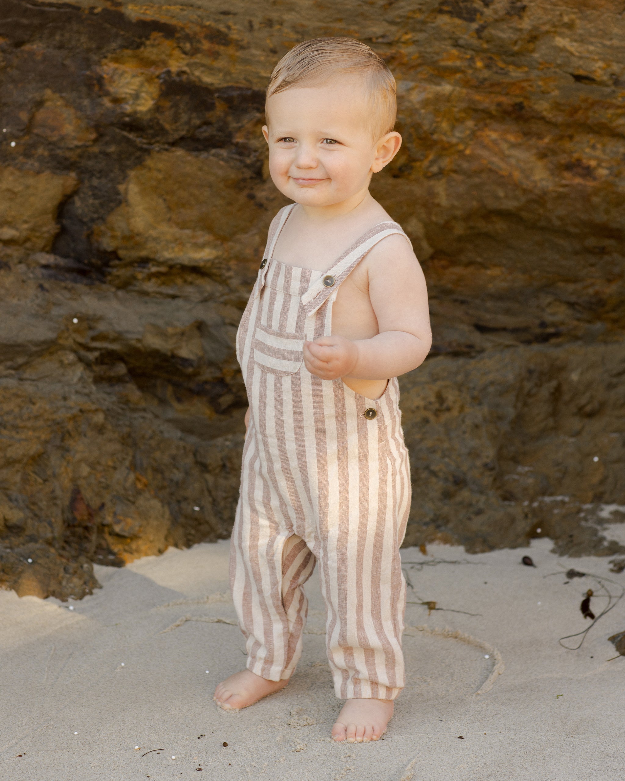 Baby Overall || Clay Stripe - Rylee + Cru | Kids Clothes | Trendy Baby Clothes | Modern Infant Outfits |