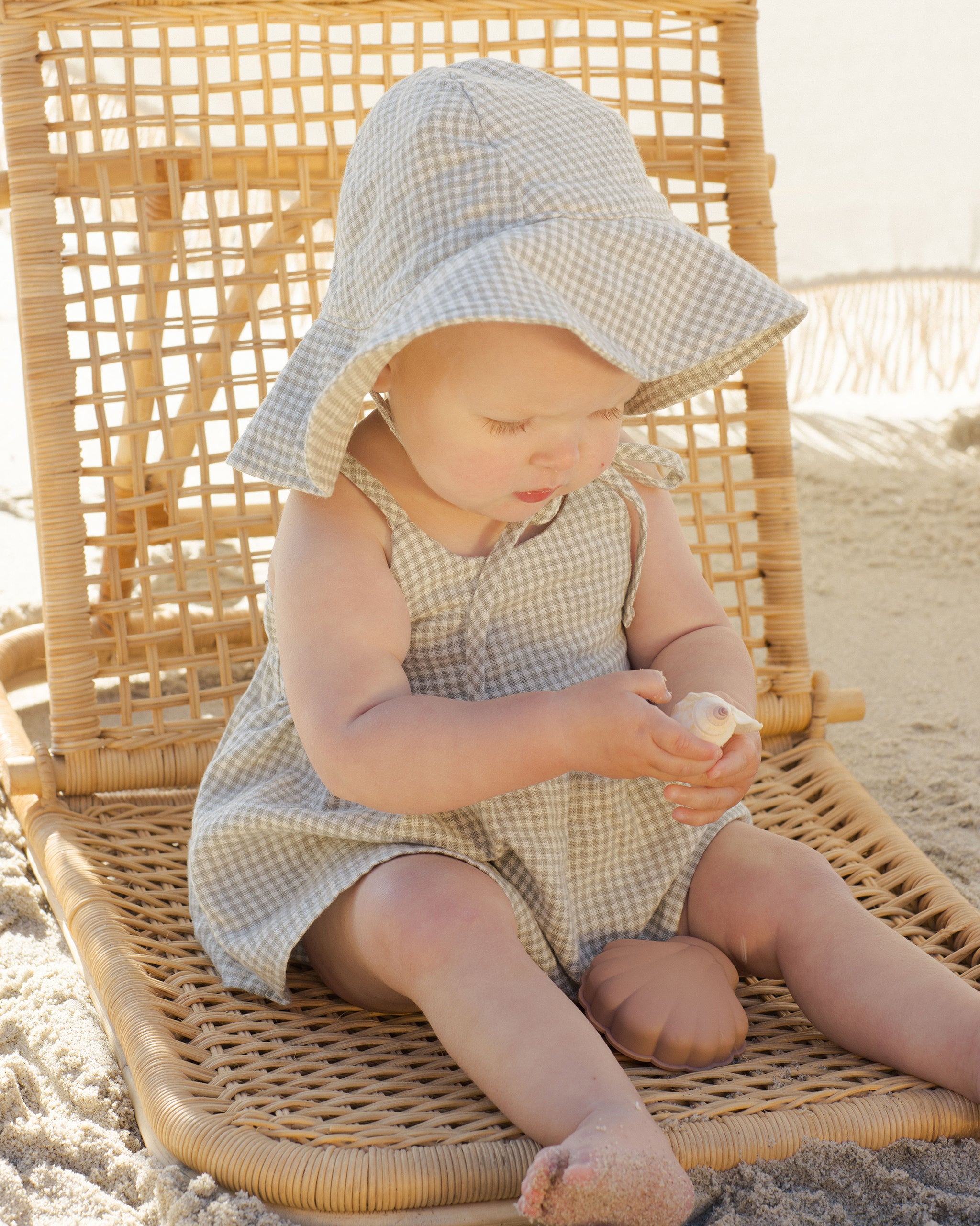 Floppy Sun Hat || Sage Gingham - Rylee + Cru | Kids Clothes | Trendy Baby Clothes | Modern Infant Outfits |