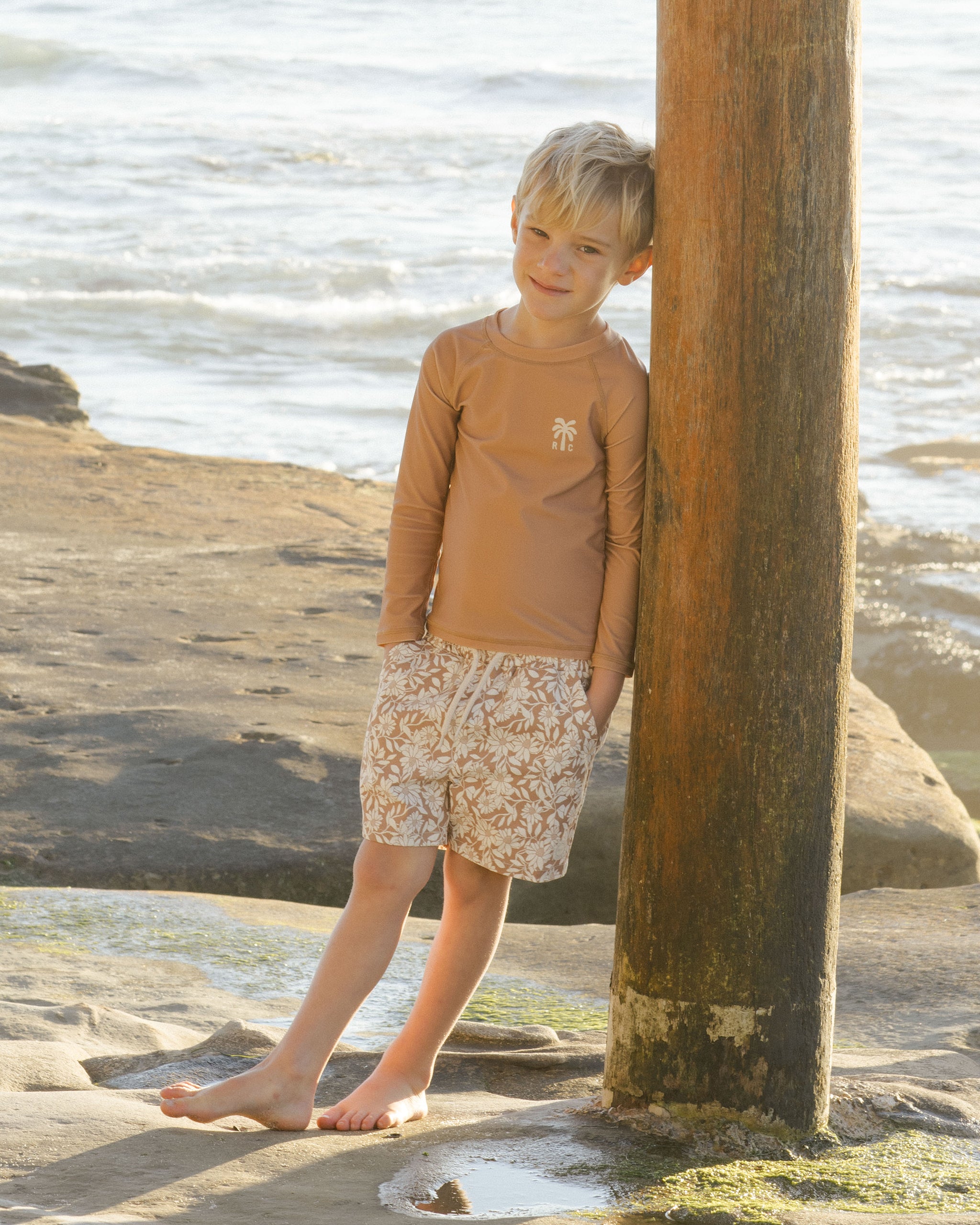 Boardshort || Plumeria - Rylee + Cru | Kids Clothes | Trendy Baby Clothes | Modern Infant Outfits |