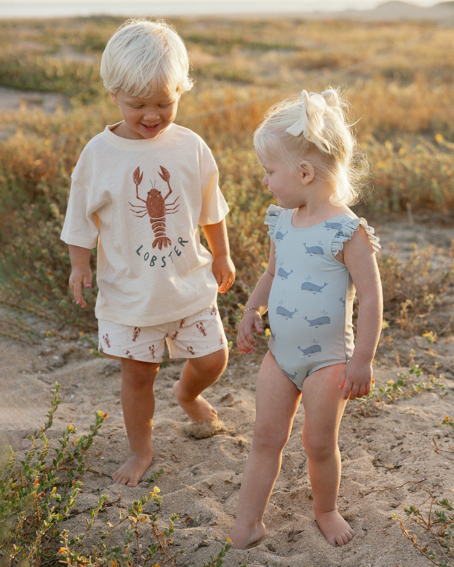 Scoop Back One-Piece || Whales - Rylee + Cru | Kids Clothes | Trendy Baby Clothes | Modern Infant Outfits |