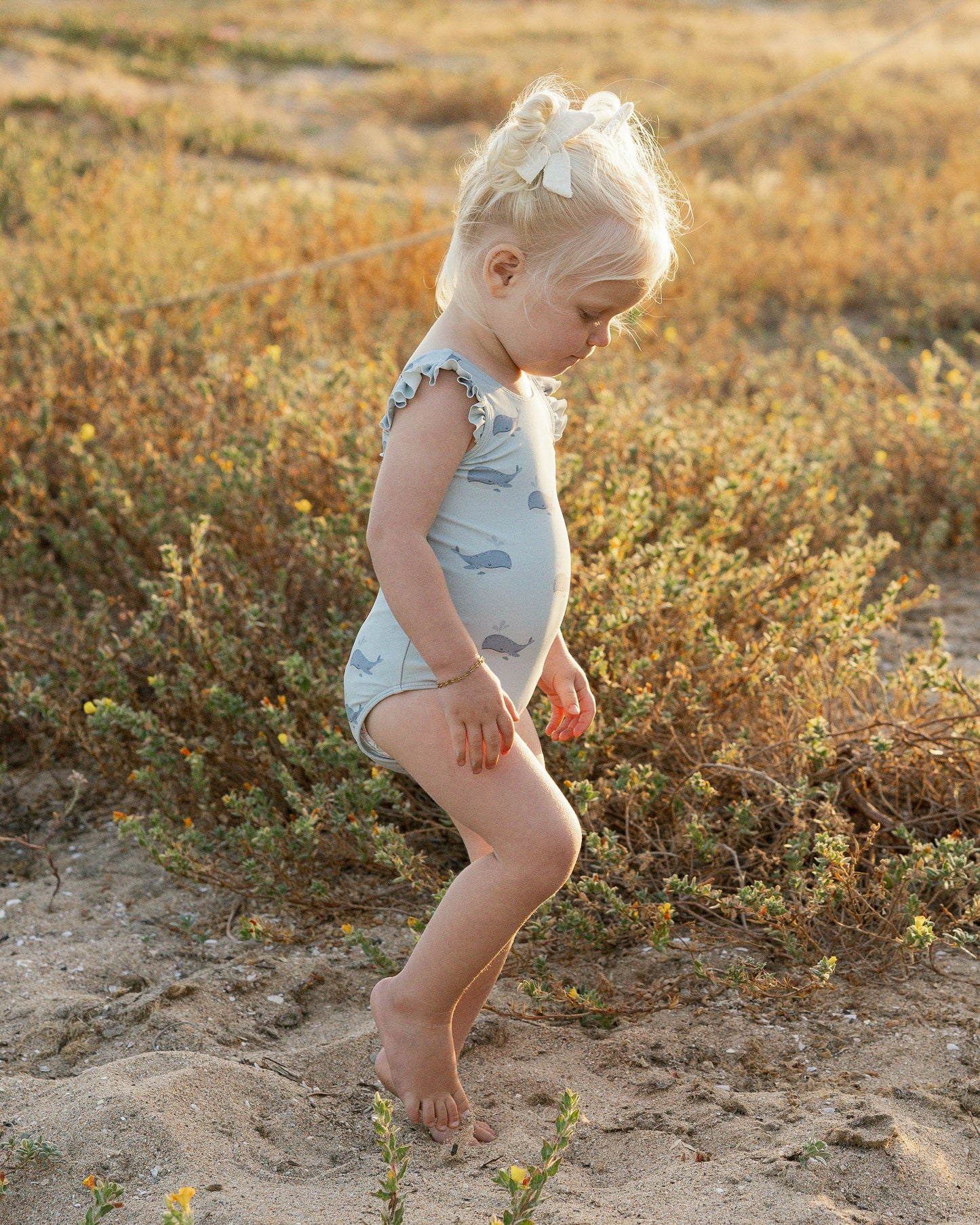 Scoop Back One-Piece || Whales - Rylee + Cru | Kids Clothes | Trendy Baby Clothes | Modern Infant Outfits |