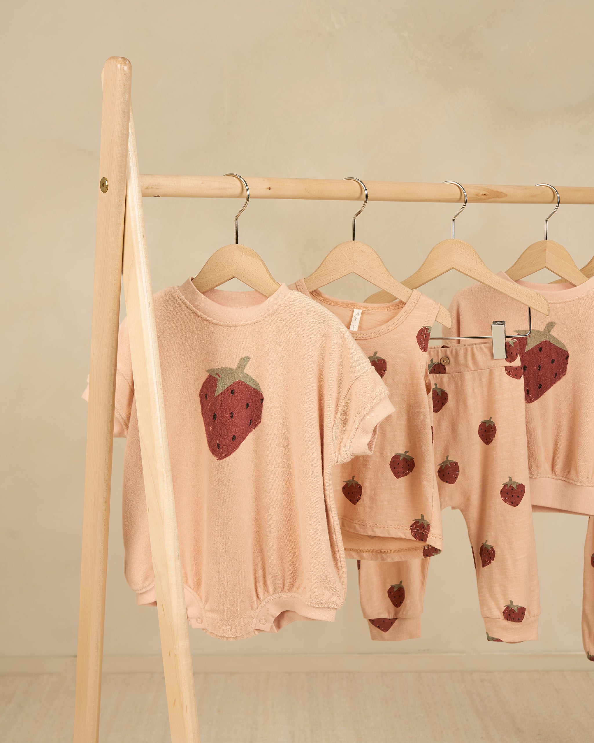 Noah Romper || Strawberry - Rylee + Cru | Kids Clothes | Trendy Baby Clothes | Modern Infant Outfits |
