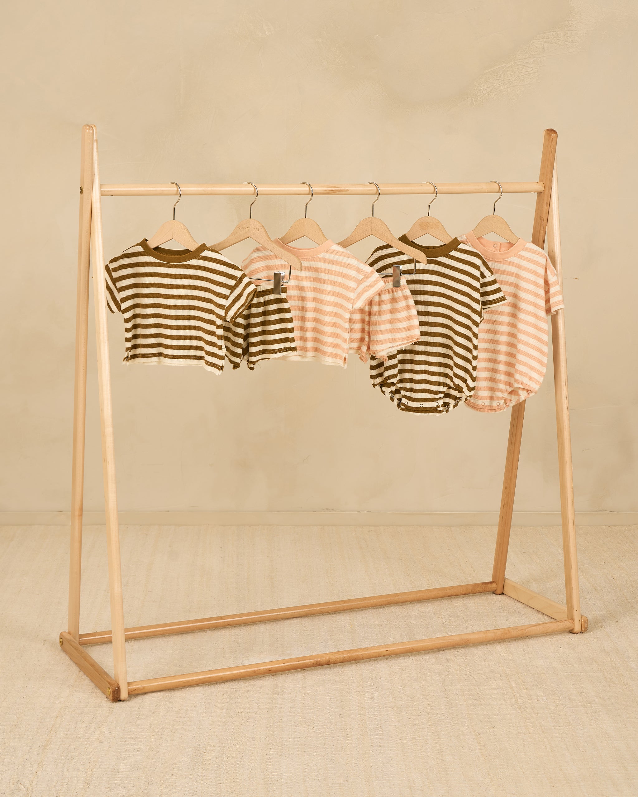 Summer Waffle Set || Apricot Stripe - Rylee + Cru | Kids Clothes | Trendy Baby Clothes | Modern Infant Outfits |