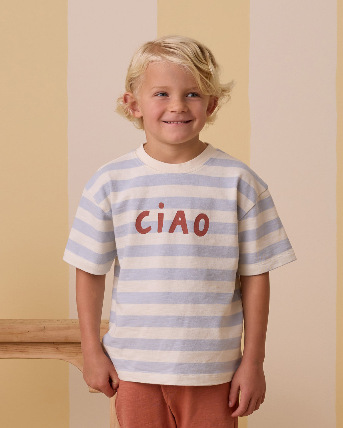 Rylee + Cru Relaxed Tee - Seafoam Stripe main image 0