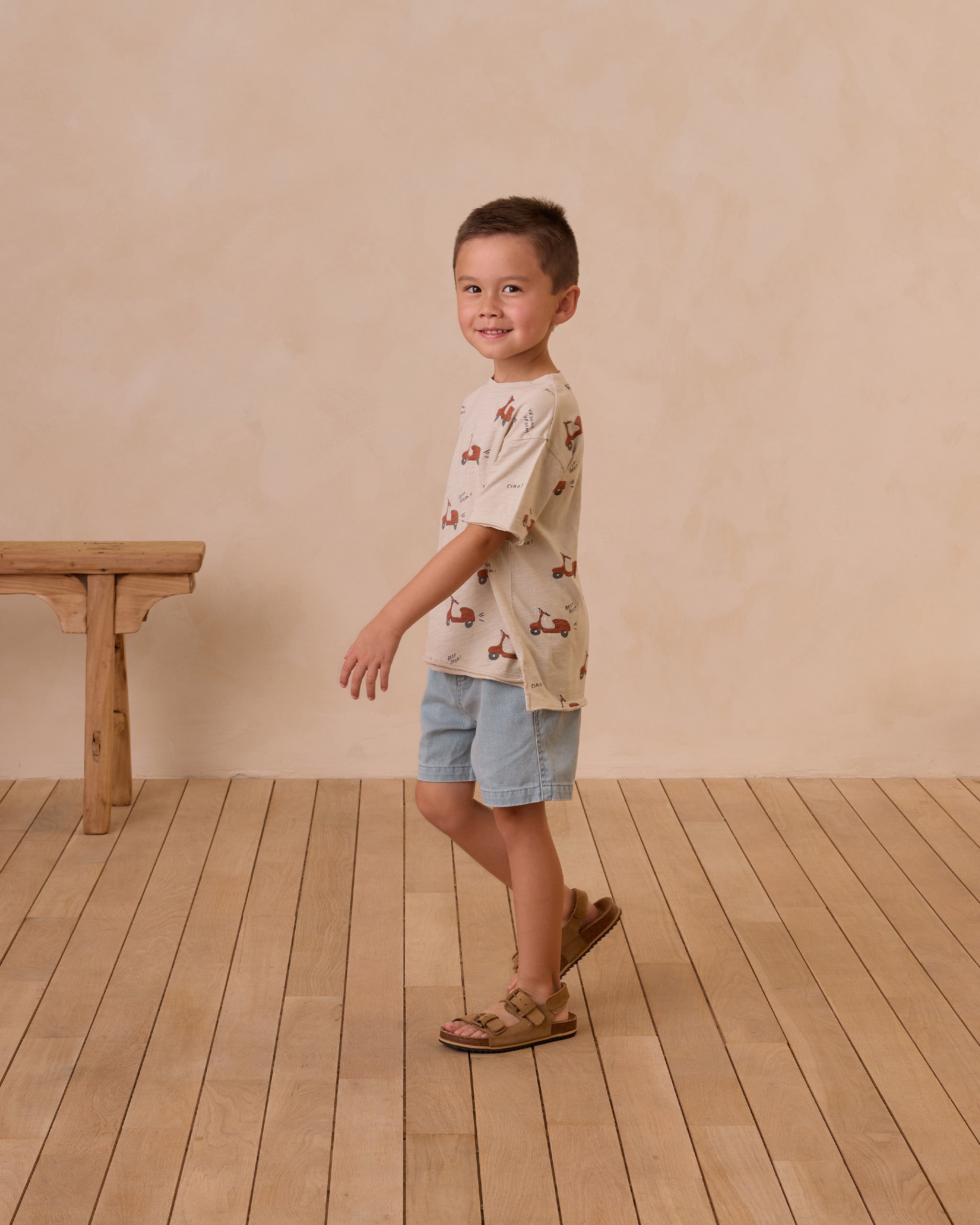 Raw Edge Tee || Moped - Rylee + Cru | Kids Clothes | Trendy Baby Clothes | Modern Infant Outfits |