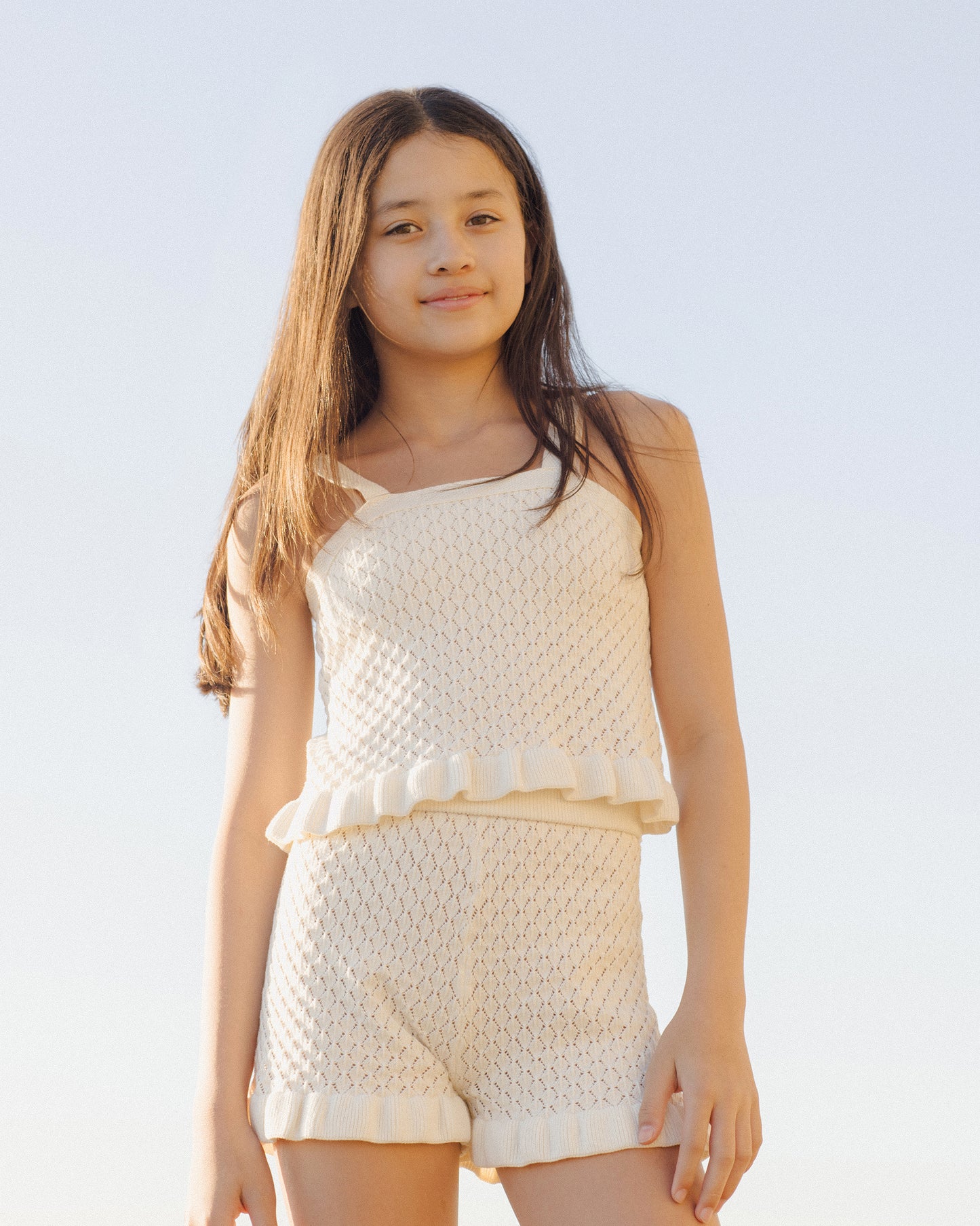 Crochet Tank Set | Ivory - Rylee + Cru | Kids Clothes | Trendy Baby Clothes | Modern Infant Outfits |