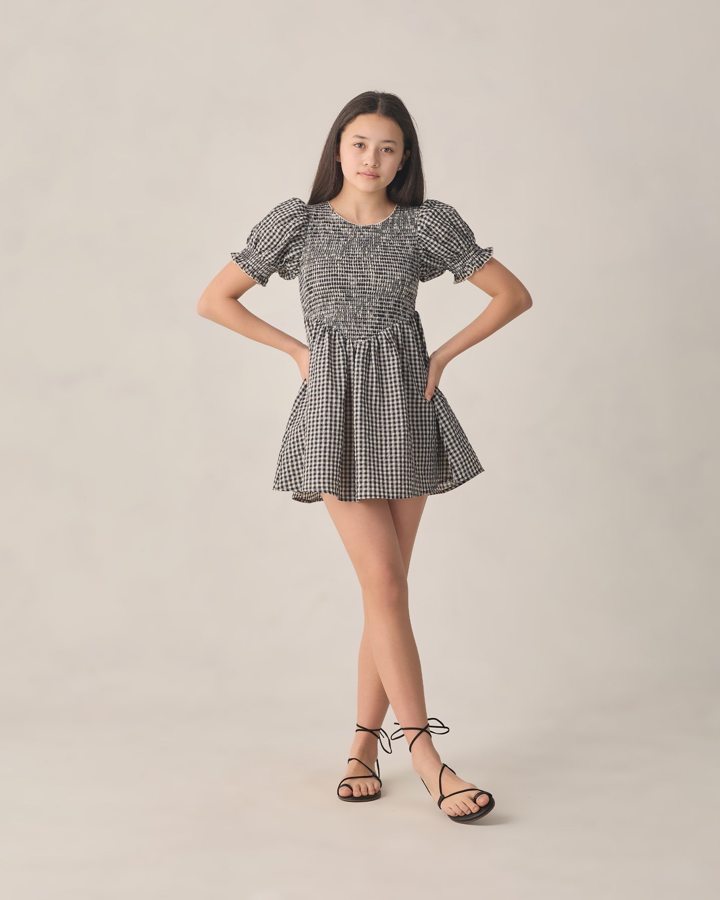 Teen Louise Dress Black Check - Rylee + Cru | Kids Clothes | Trendy Baby Clothes | Modern Infant Outfits |