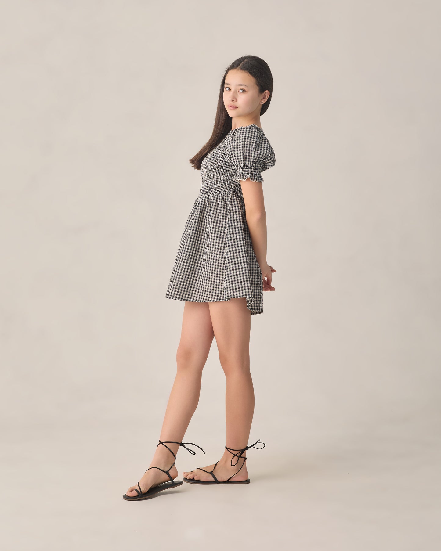 Teen Louise Dress Black Check - Rylee + Cru | Kids Clothes | Trendy Baby Clothes | Modern Infant Outfits |