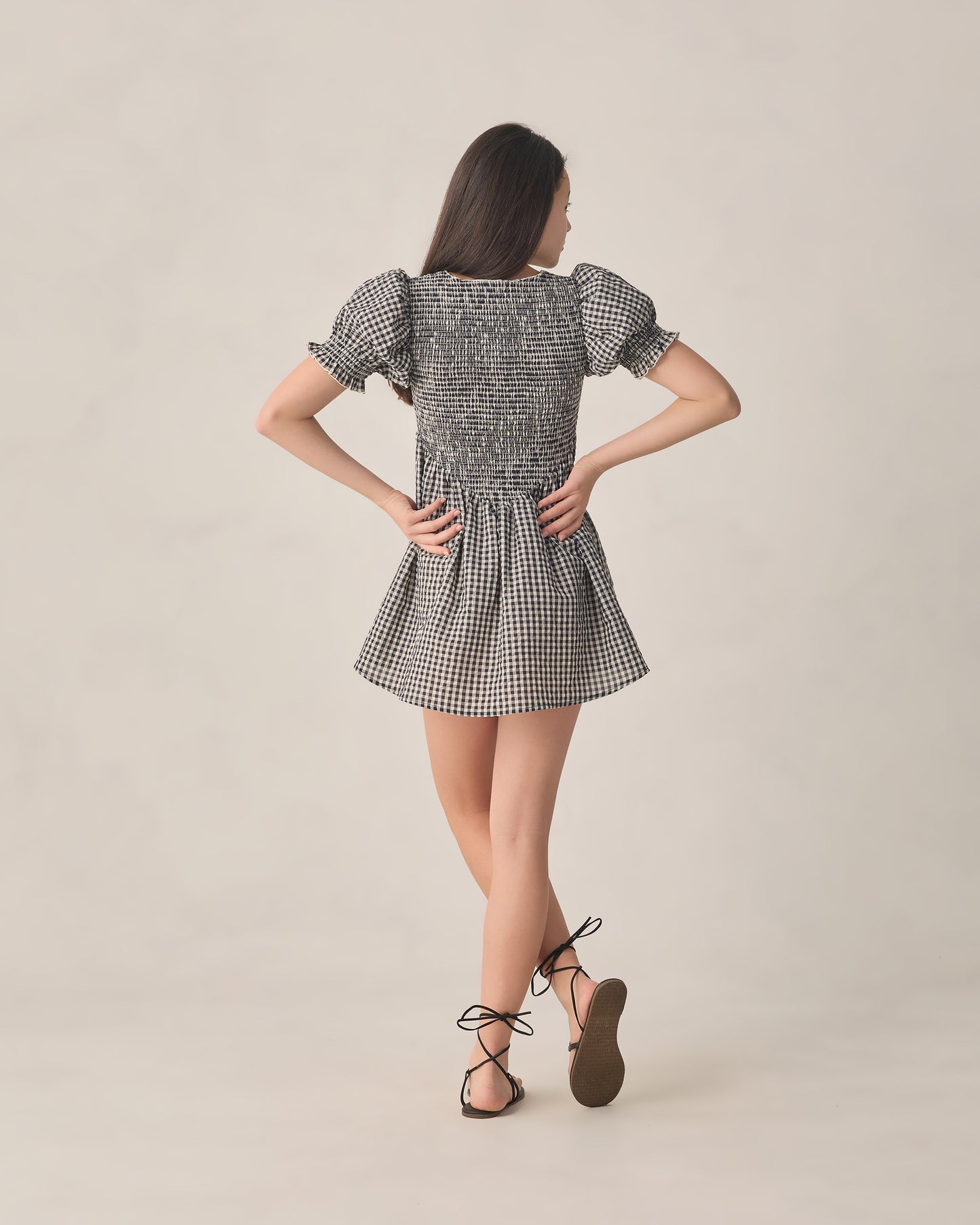 Teen Louise Dress Black Check - Rylee + Cru | Kids Clothes | Trendy Baby Clothes | Modern Infant Outfits |