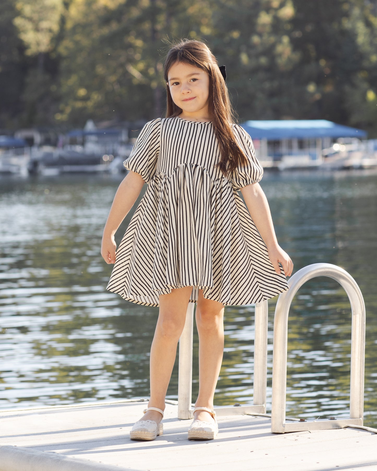 Rose Dress Wavy Stripe - Rylee + Cru | Kids Clothes | Trendy Baby Clothes | Modern Infant Outfits |