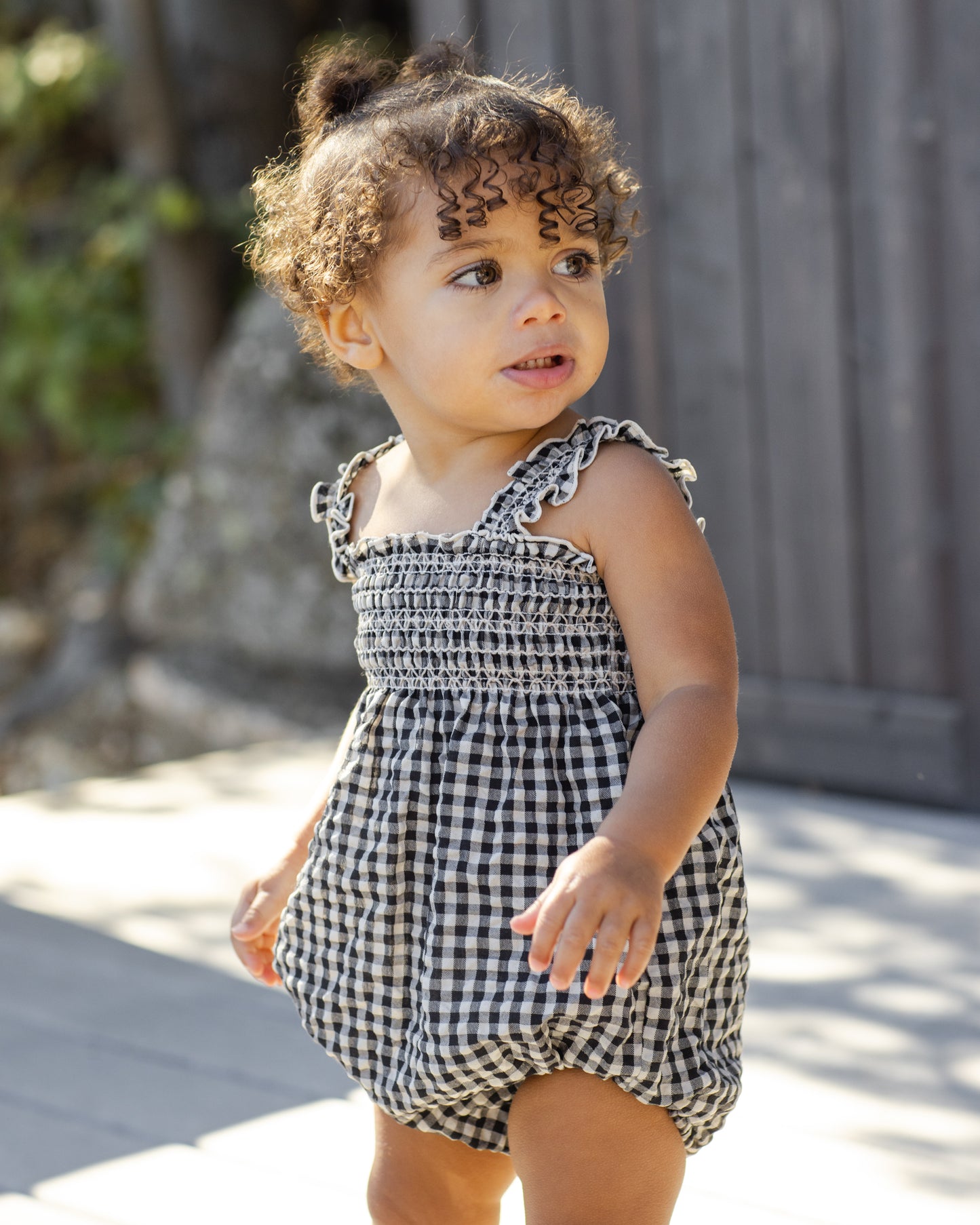 Julia Romper Black Check - Rylee + Cru | Kids Clothes | Trendy Baby Clothes | Modern Infant Outfits |
