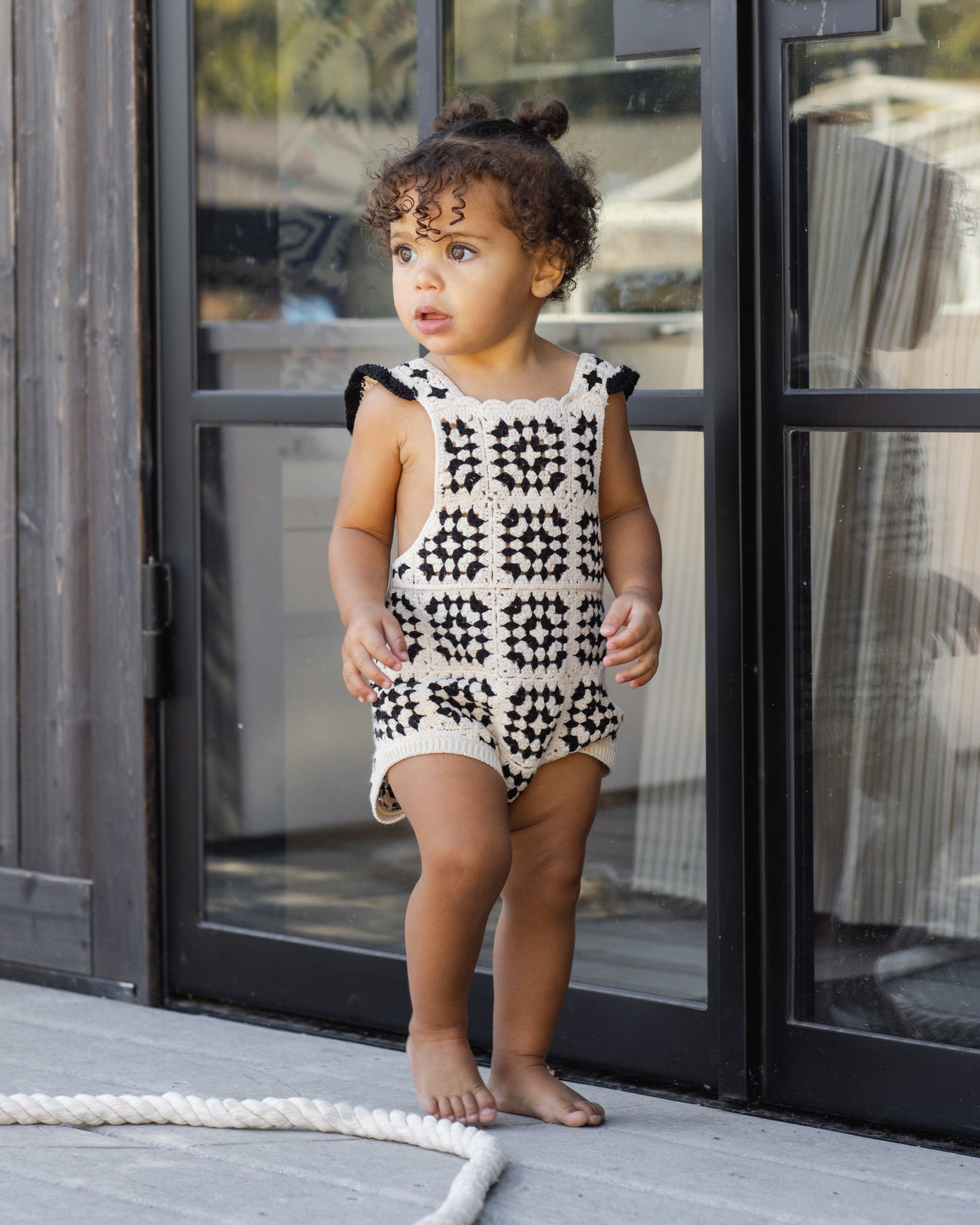 Crochet Romper Abstract - Rylee + Cru | Kids Clothes | Trendy Baby Clothes | Modern Infant Outfits |