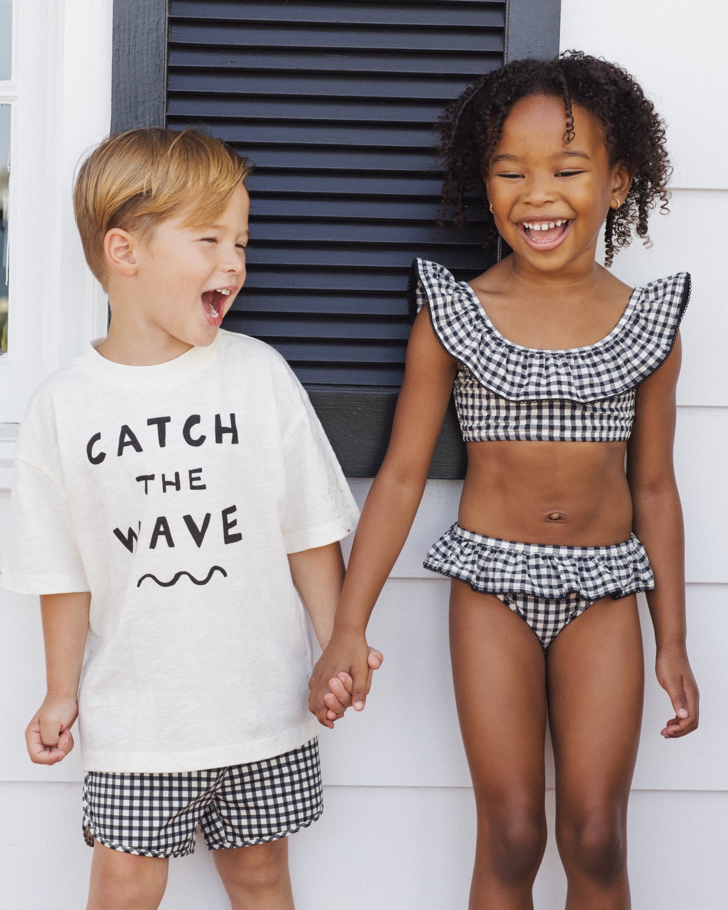 Swim Trunk Black Gingham - Rylee + Cru | Kids Clothes | Trendy Baby Clothes | Modern Infant Outfits |