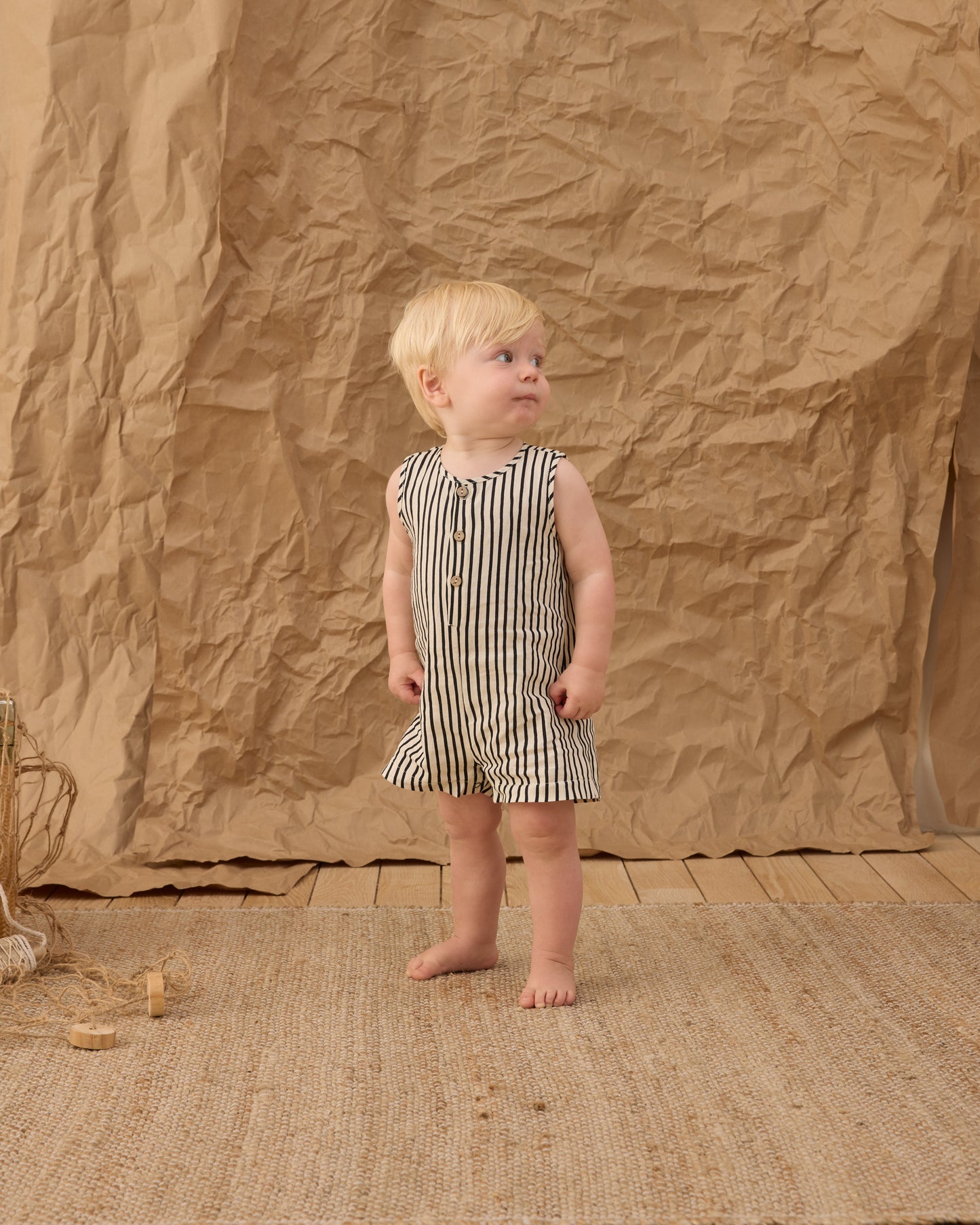 Maverick Romper Wavy Stripe - Rylee + Cru | Kids Clothes | Trendy Baby Clothes | Modern Infant Outfits |