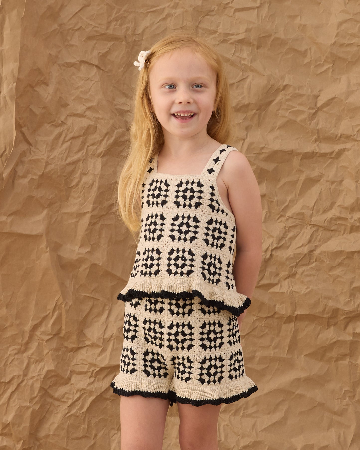 Crochet Bow Clips Ivory - Rylee + Cru | Kids Clothes | Trendy Baby Clothes | Modern Infant Outfits |